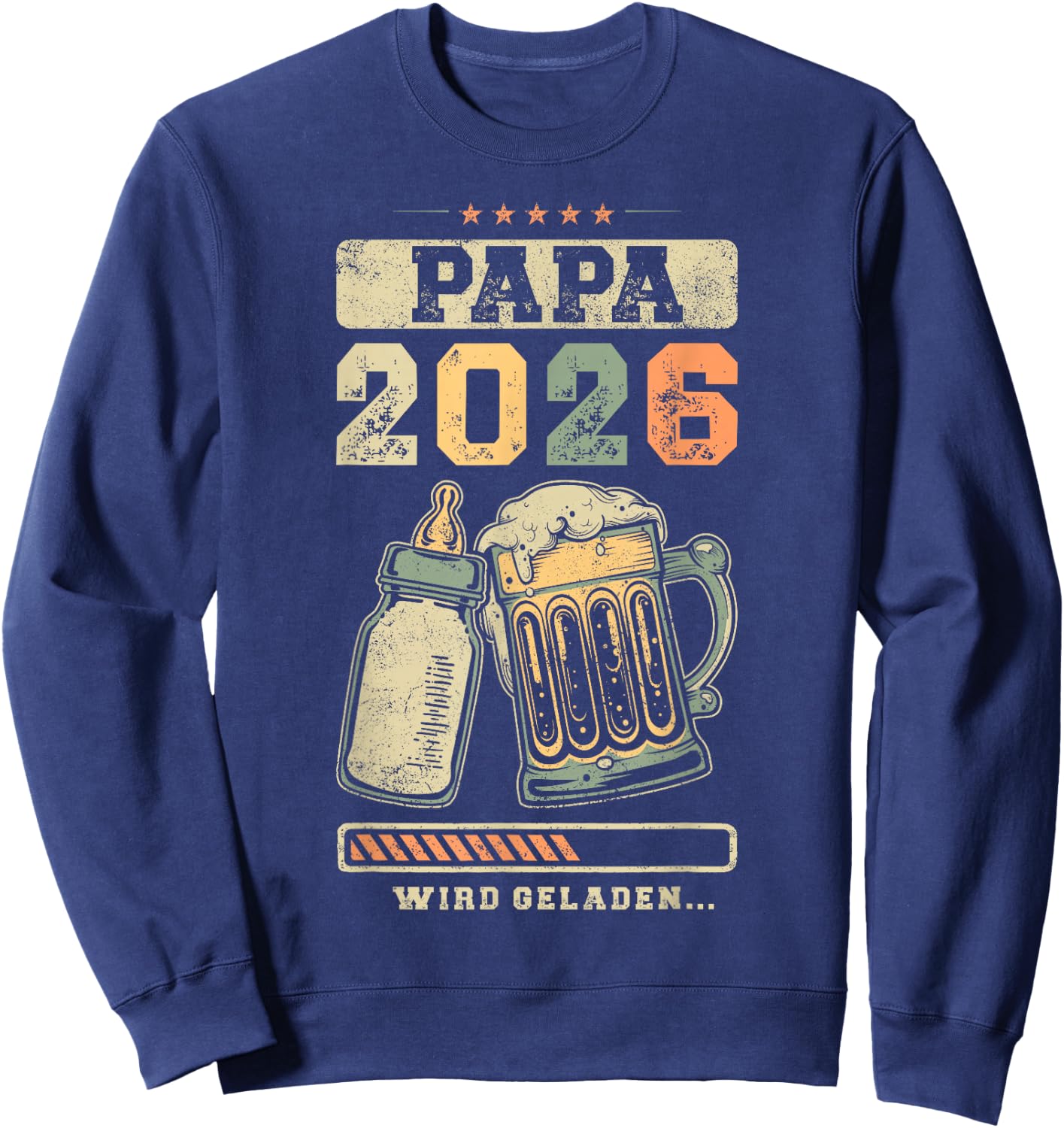 Papa 2026, Pregnancy Proclaiming, Expecting Father Sweatshirt - Sweatshirt | Navy