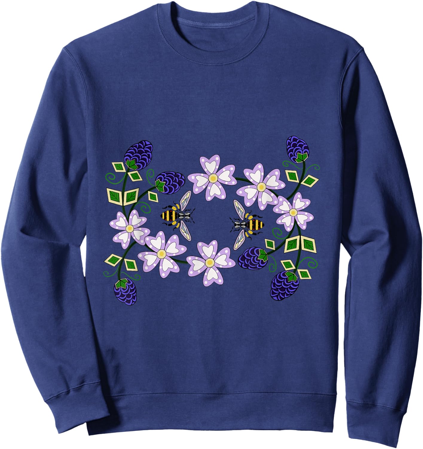Bees & Berries Walking in Balance Sweatshirt - Sweatshirt | Navy