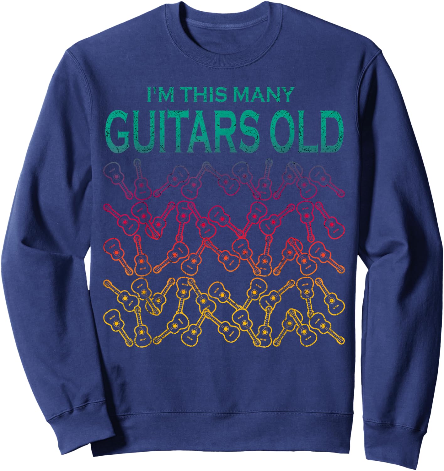 Funny 50 Year Guitar Player Musician 50th Birthday Sweatshirt - Sweatshirt | Navy