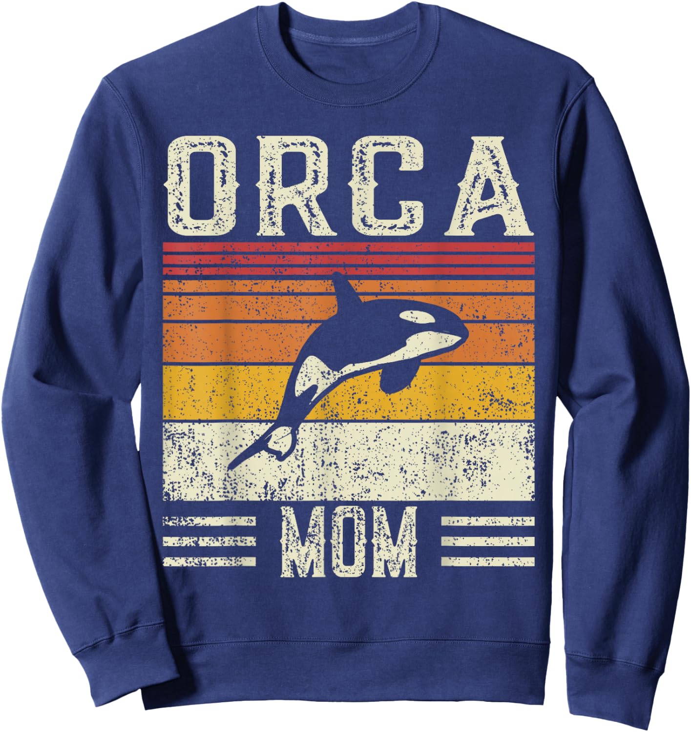 Best Orca Mom Women - Vintage Orca Sweatshirt - Sweatshirt | Navy