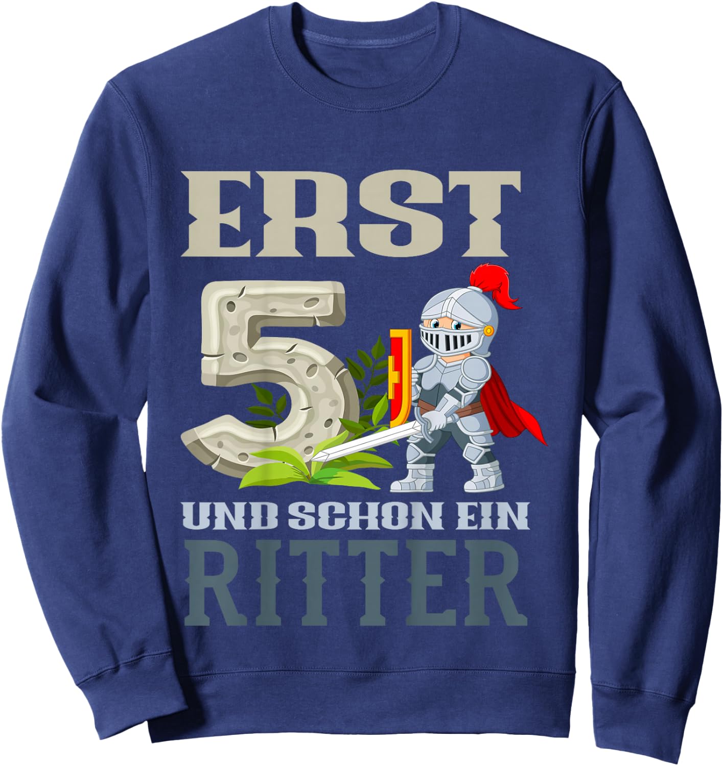 Children's 5th Birthday with Knight Design Sweatshirt - Sweatshirt | Navy