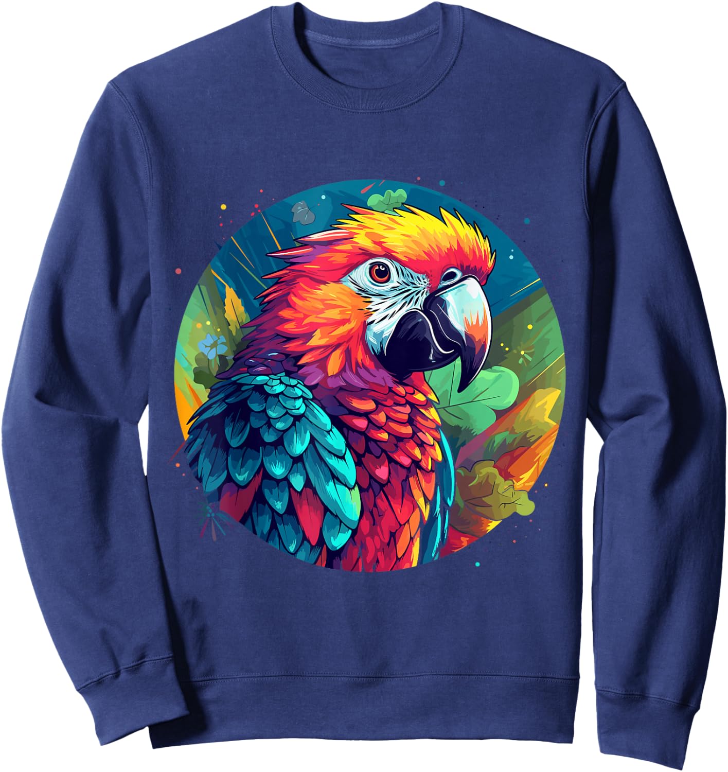 Colourful Parrot Sweatshirt - Sweatshirt | Navy