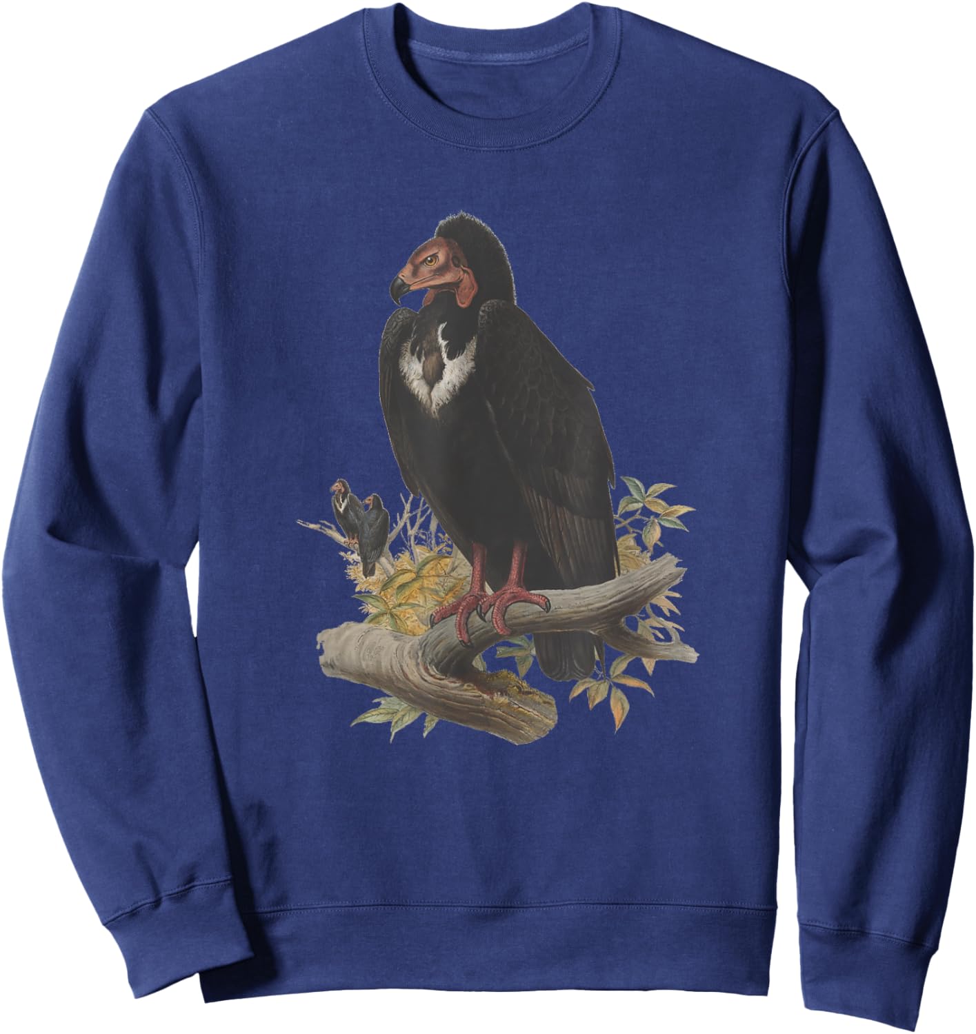 Vintage Vulture Scientific Drawing Shirt - Turkey Red-Headed Sweatshirt - Sweatshirt | Navy
