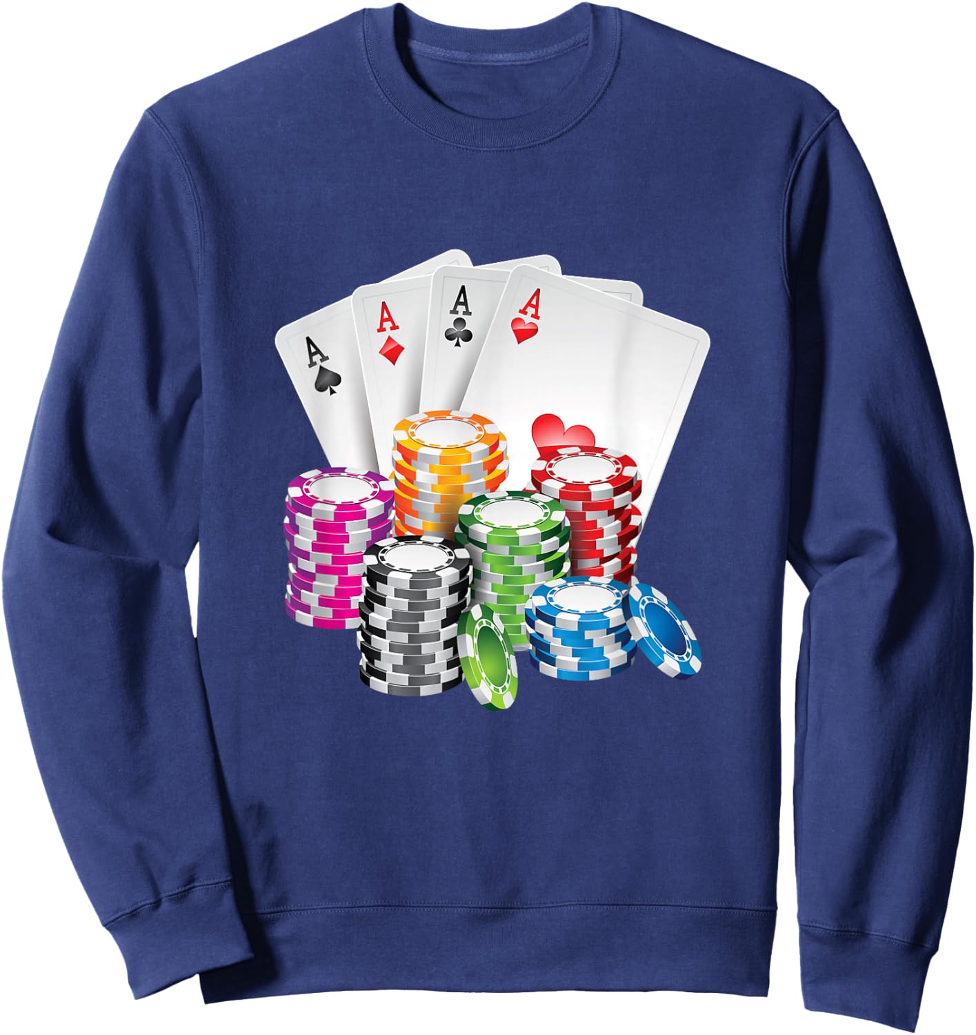 King Poker King Lady Card Casino Chip Gambling Casino Sweatshirt - Sweatshirt | Navy