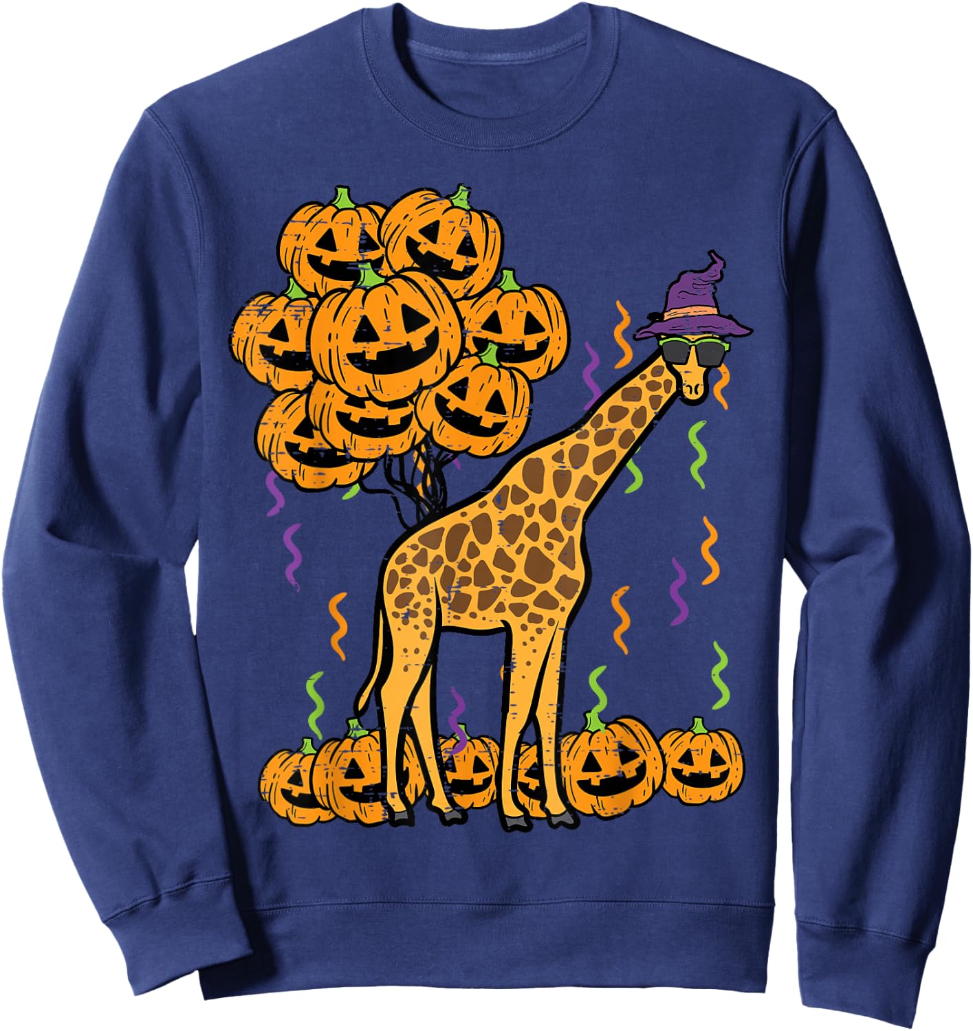 Halloween Giraffe Costume Zoo Animal Boys Girls Kids Men Sweatshirt - Sweatshirt | Navy