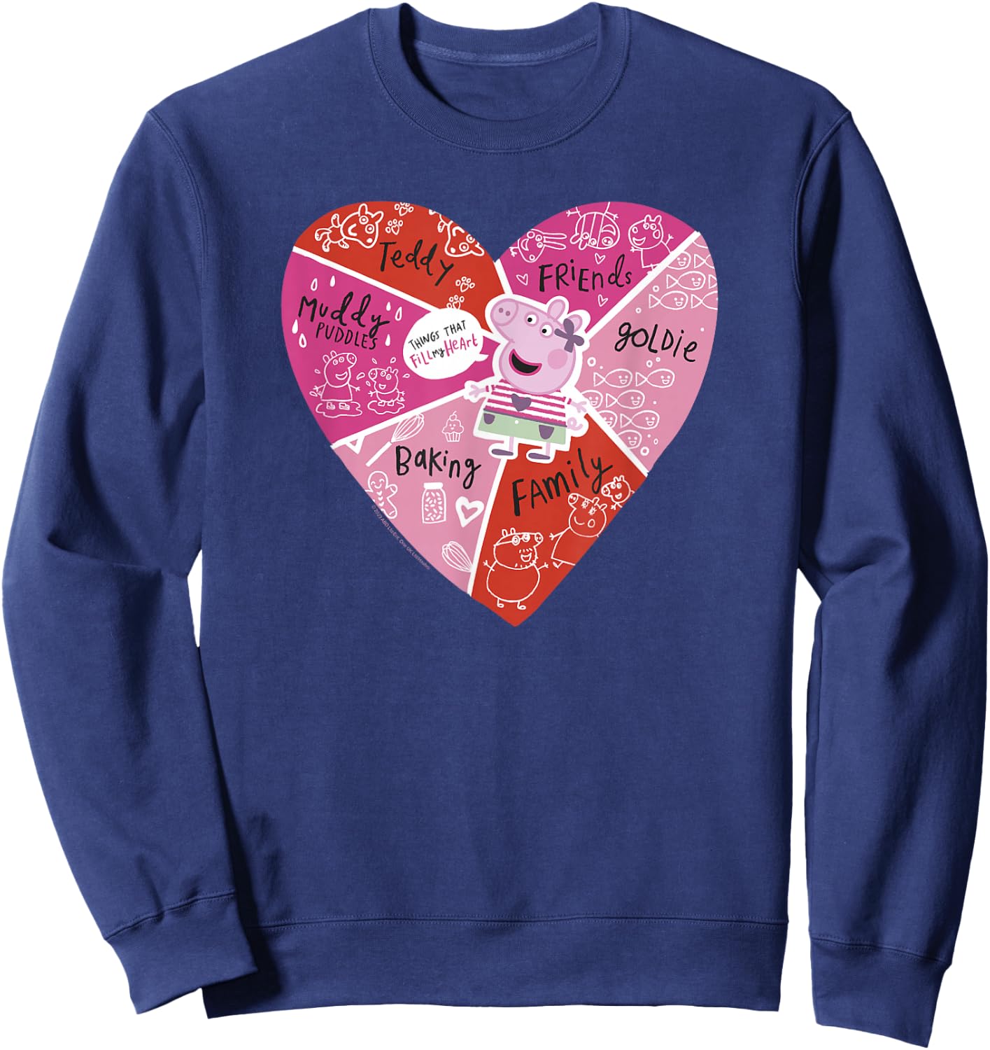Peppa Pig Things That Fill My Heart Lovely Collage Sweatshirt - Sweatshirt | Navy