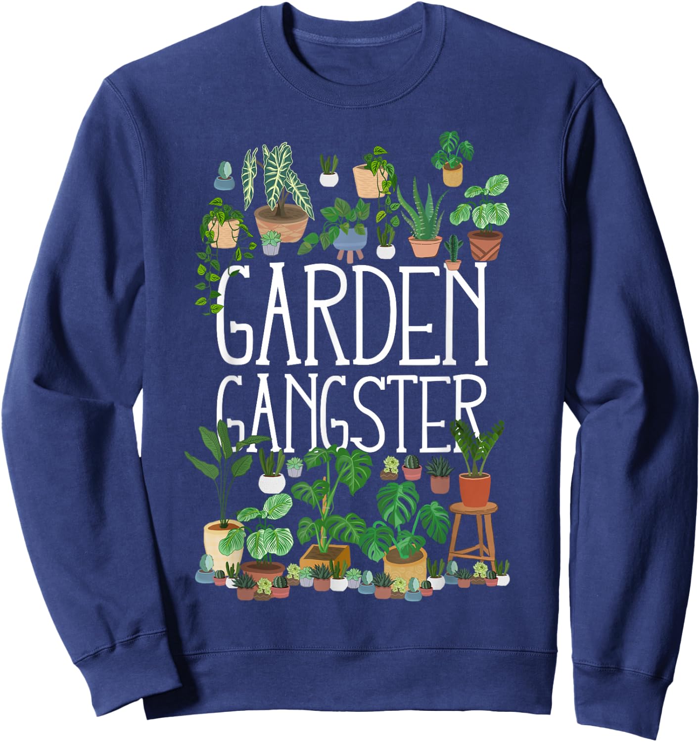 Potted Plant Garden Gangster Sweatshirt - Sweatshirt | Navy