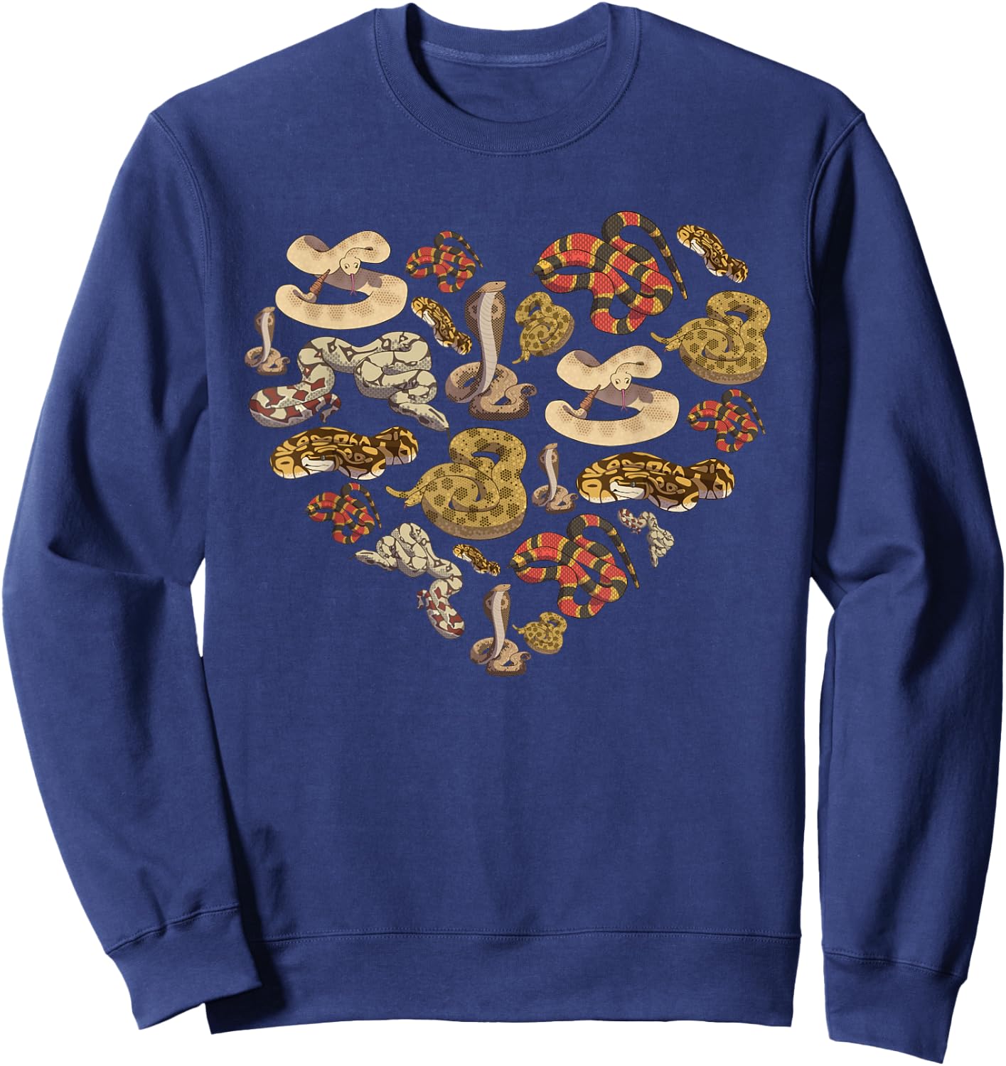 Reptile Serpent Herpetology Valentines Day Heart Snake Sweatshirt - Sweatshirt | Navy