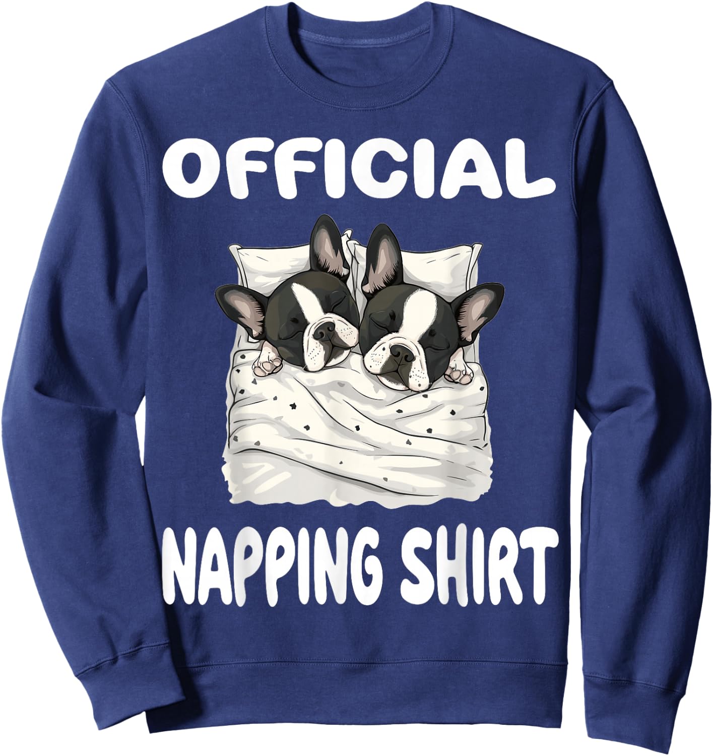 Boston Terrier Dog Official Sleepshirt Pajamas Nightgown Sweatshirt - Sweatshirt | Navy