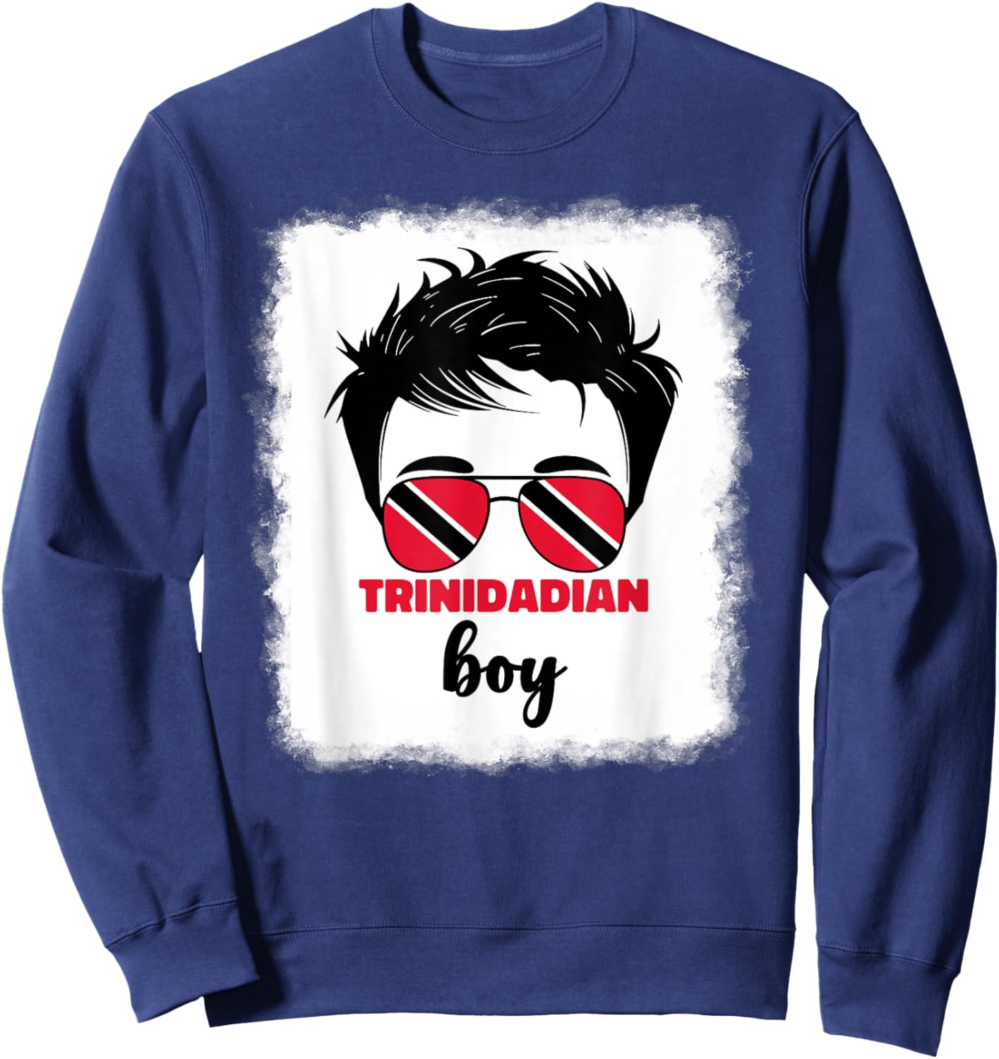 Trinidadian Boy Kids Trini Trinidad and Tobago Flag Boys Sweatshirt - Sweatshirt | Navy