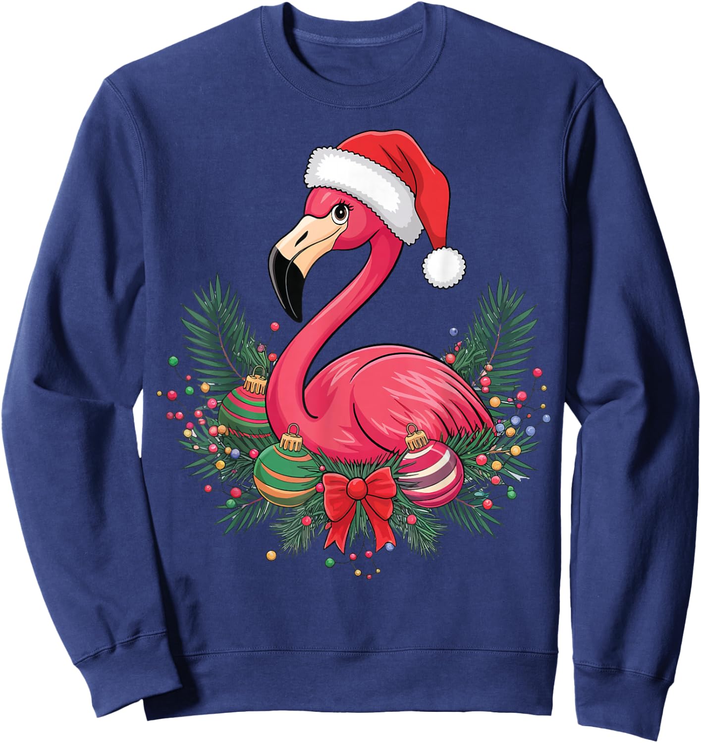 Christmas Flamingo Winter Sweatshirt - Sweatshirt | Navy