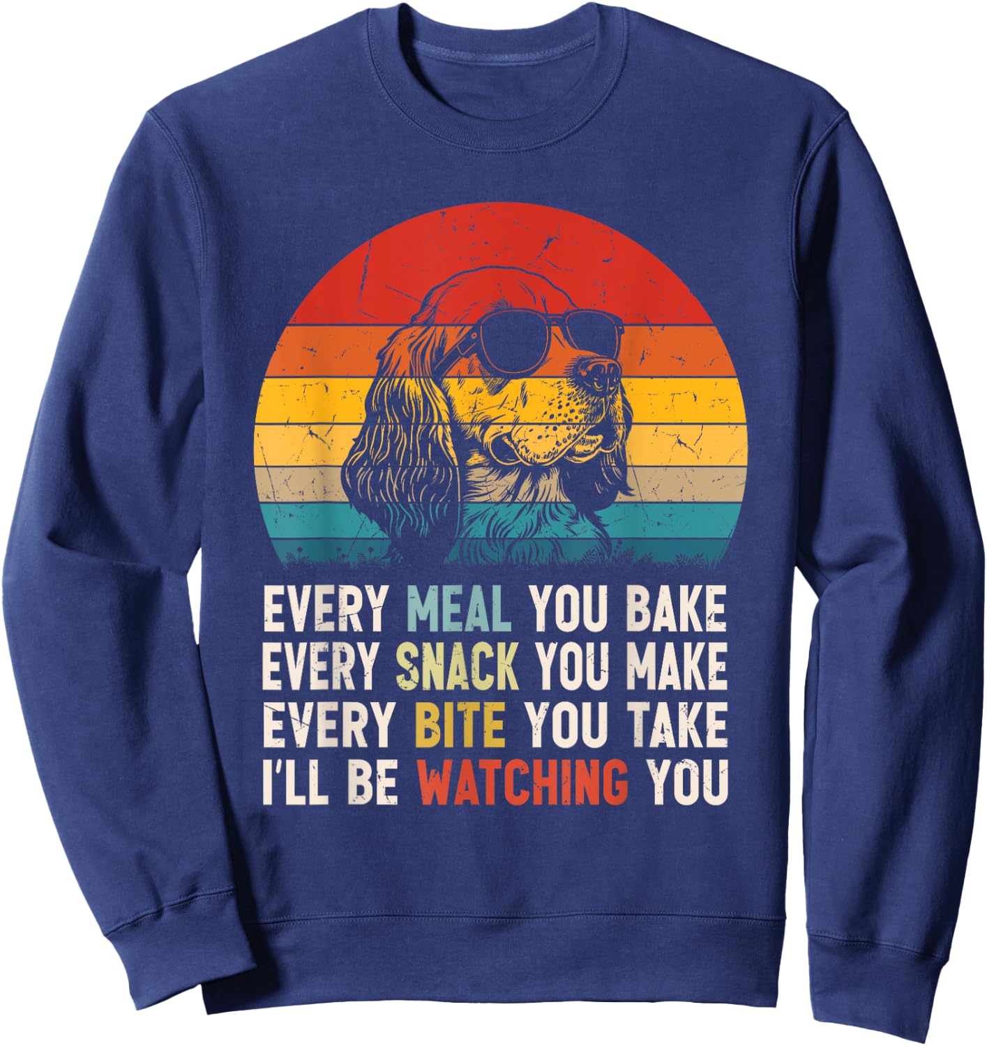 Retro Vintage Dog Funny Clumber Spaniel Dog Owner Dog Snack Sweatshirt - Sweatshirt | Navy