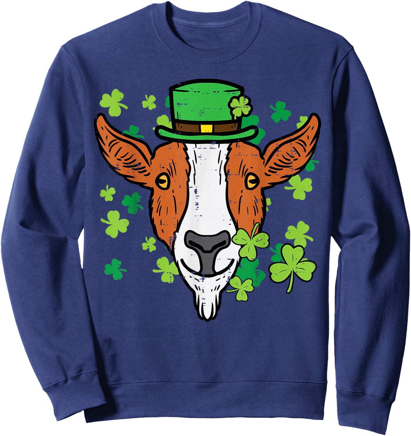 St Patricks Day Irish Goat Saint Paddys Farm Men Boys Kids Sweatshirt - Sweatshirt | Navy