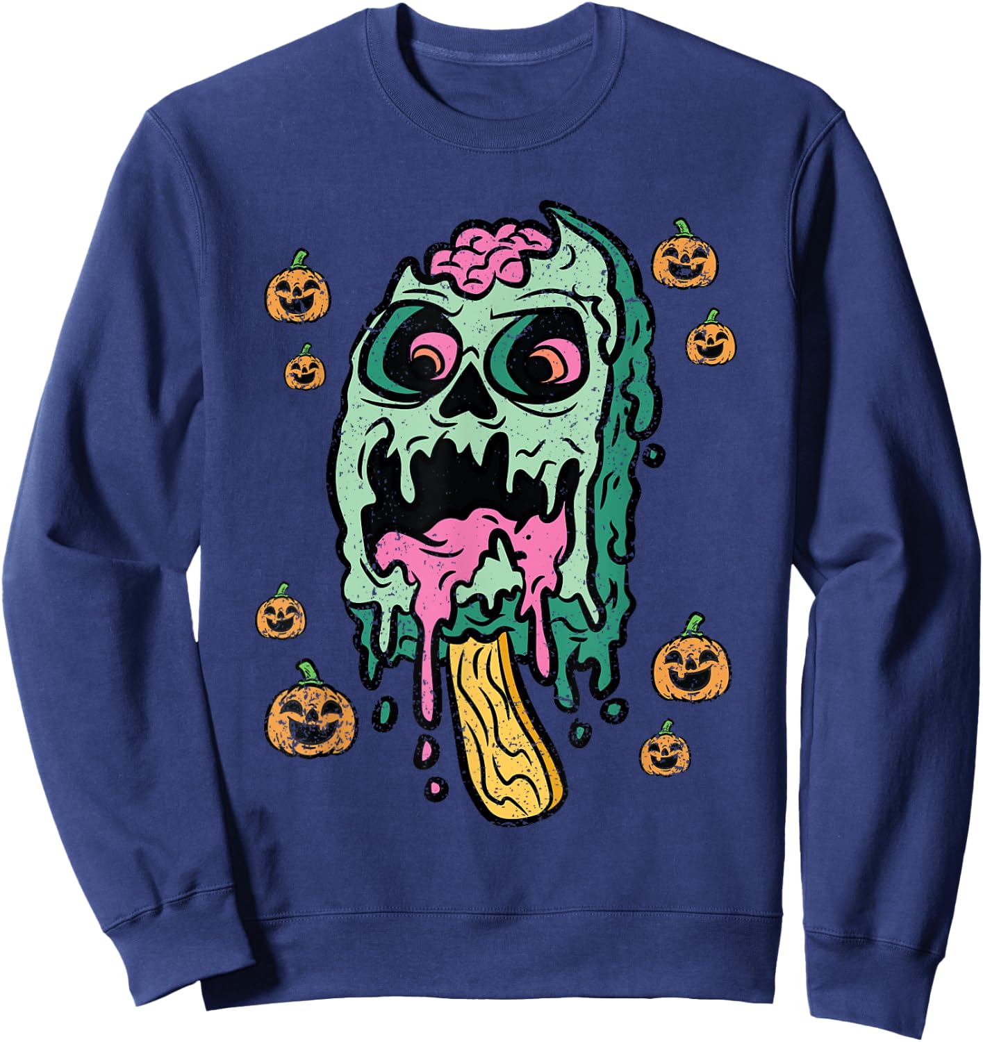 Zombie Ice Cream Hallowen Costume Sweet Food Men Women Kids Sweatshirt - Sweatshirt | Navy