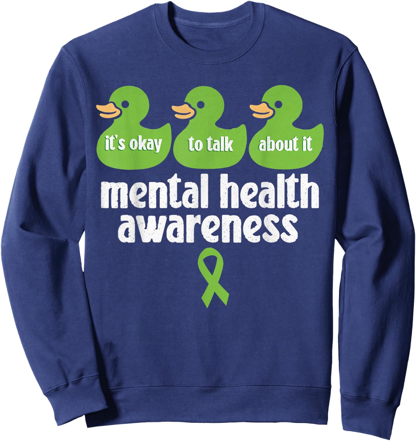Mental Health Awareness Rubber Duck Kids Rubber Ducky Sweatshirt - Sweatshirt | Navy