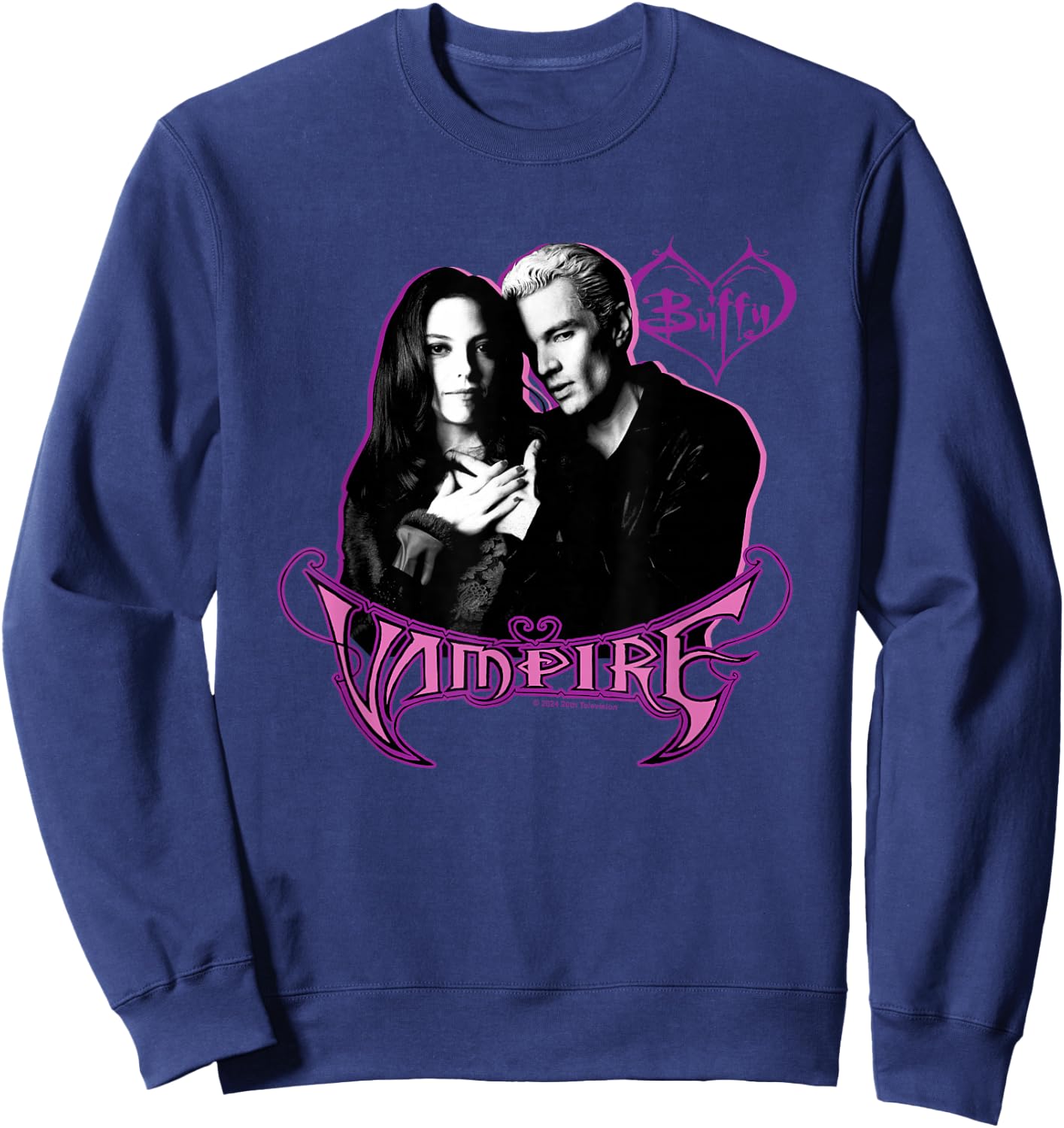 Buffy The Vampire Slayer Spike & Drusilla New Portrait , Black, S Sweatshirt - Sweatshirt | Navy
