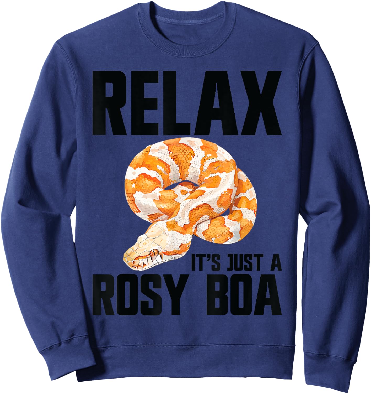 Rosy Boa Snake Plush Stuffed Animal Snake Food Rosy Boa Sweatshirt - Sweatshirt | Navy