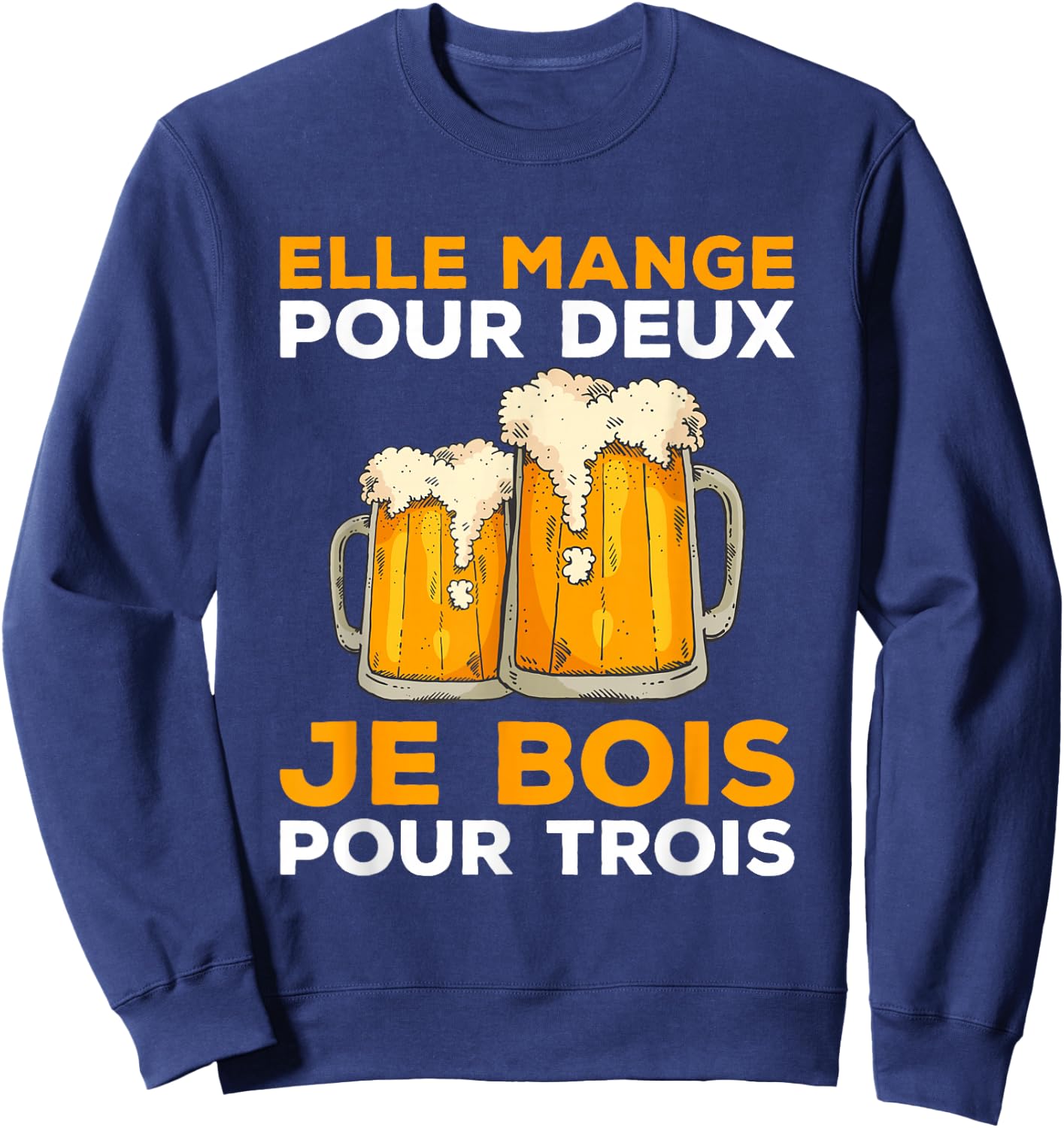 She Eats For Two I Drink For Three , Black, S Sweatshirt - Sweatshirt | Navy