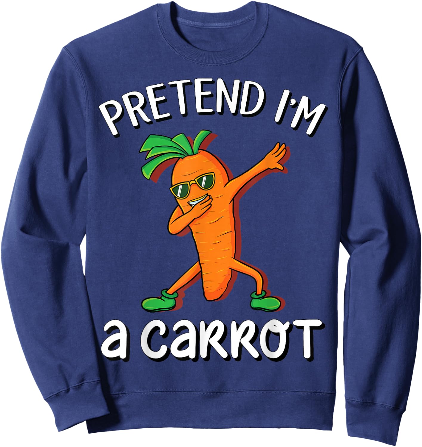 Pretend I'm A Carrot Vegan Halloween Costume Kids Gift Sweatshirt - Sweatshirt | Navy