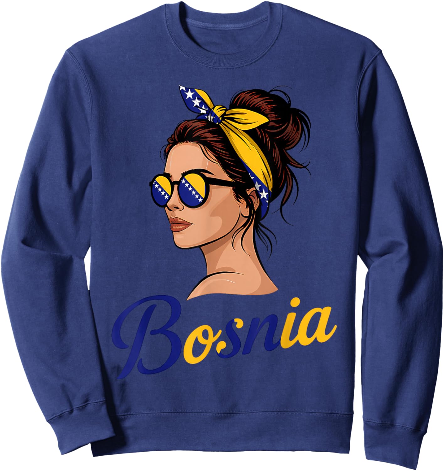 Bosnien und Herzegowina Flagge Bosnische Wurzeln Sweatshirt - Sweatshirt | Navy
