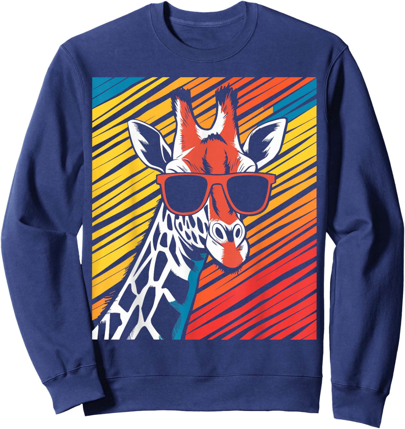 Giraffe Sunglasses Animal Giraffe Sweatshirt - Sweatshirt | Navy