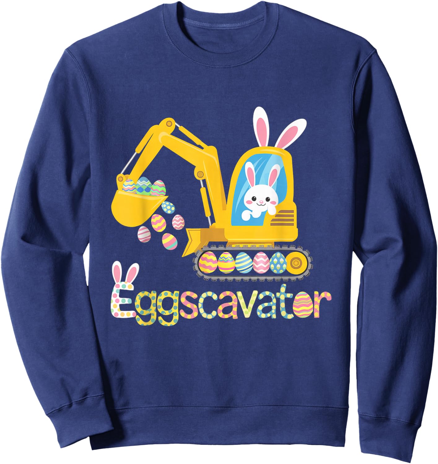 Easter Egg Hunt Shirt For Kids s Funny EggsCavator Sweatshirt - Sweatshirt | Navy