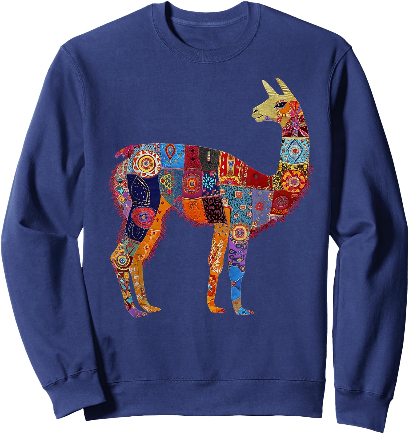 Peruvian Llama Alpaca Flowers Colourful Peru Souvenir Sweatshirt - Sweatshirt | Navy