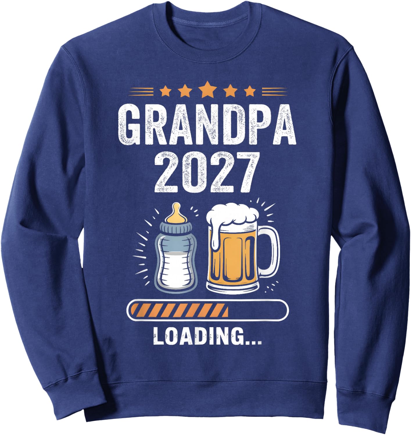 Grandpa 2027 Loading Pregnancy Baby Promoted to Grandpa 2027 Sweatshirt - Sweatshirt | Navy