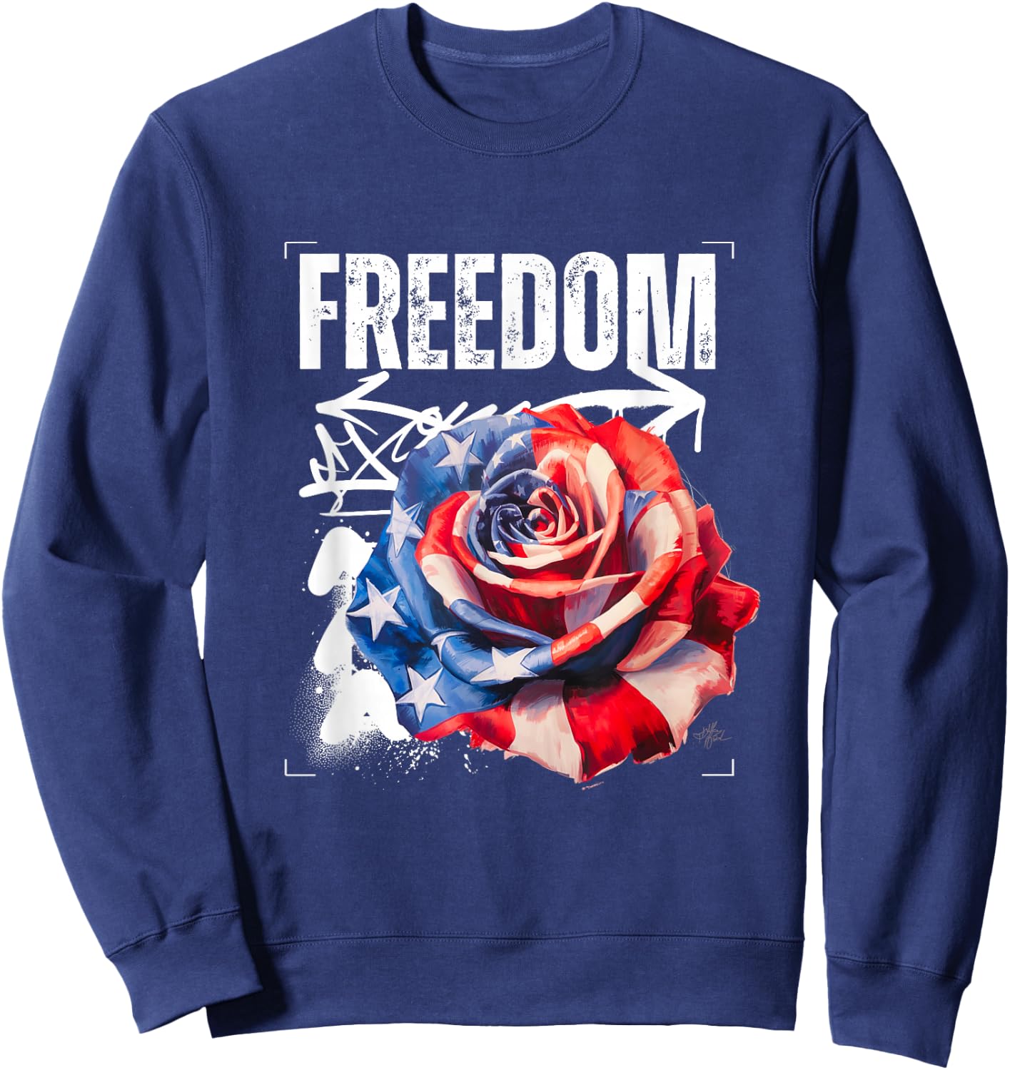 Streetwear Graphic Dark Floral Urban Aesthetic, Fashion Sweatshirt - Sweatshirt | Navy