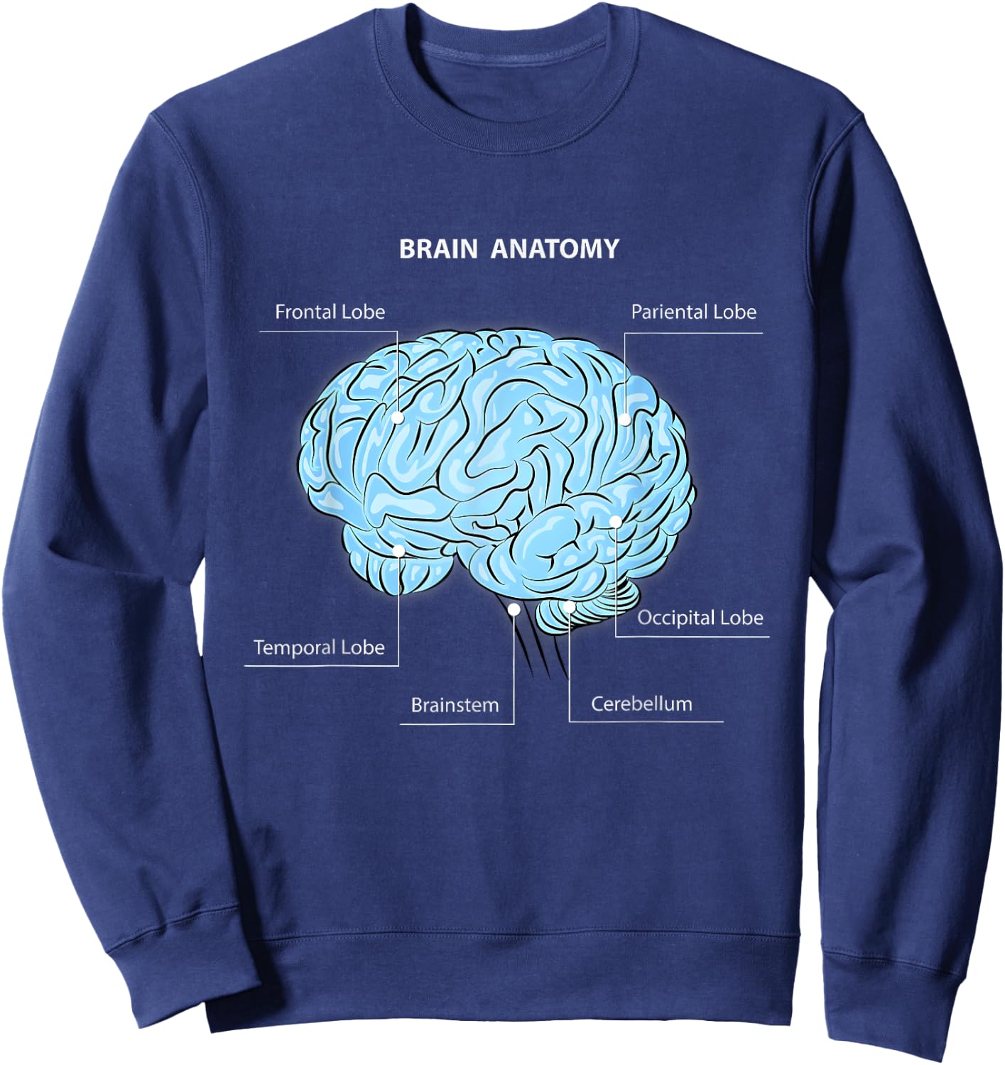 Brain shirt for , Brain for shirt women, Brain for youth Sweatshirt - Sweatshirt | Navy