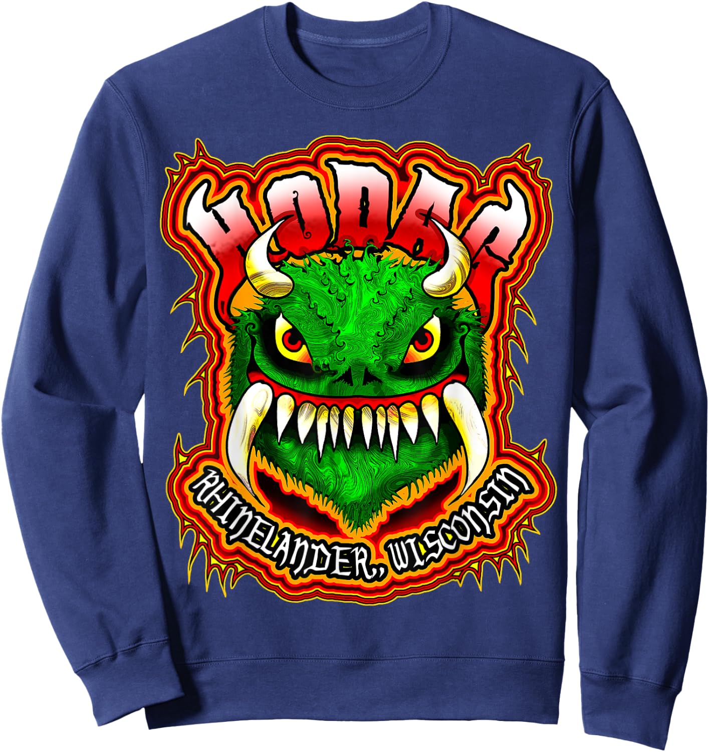 Hodag Rheinlander Wisconsin Monster Cryptozoology Creature Sweatshirt - Sweatshirt | Navy