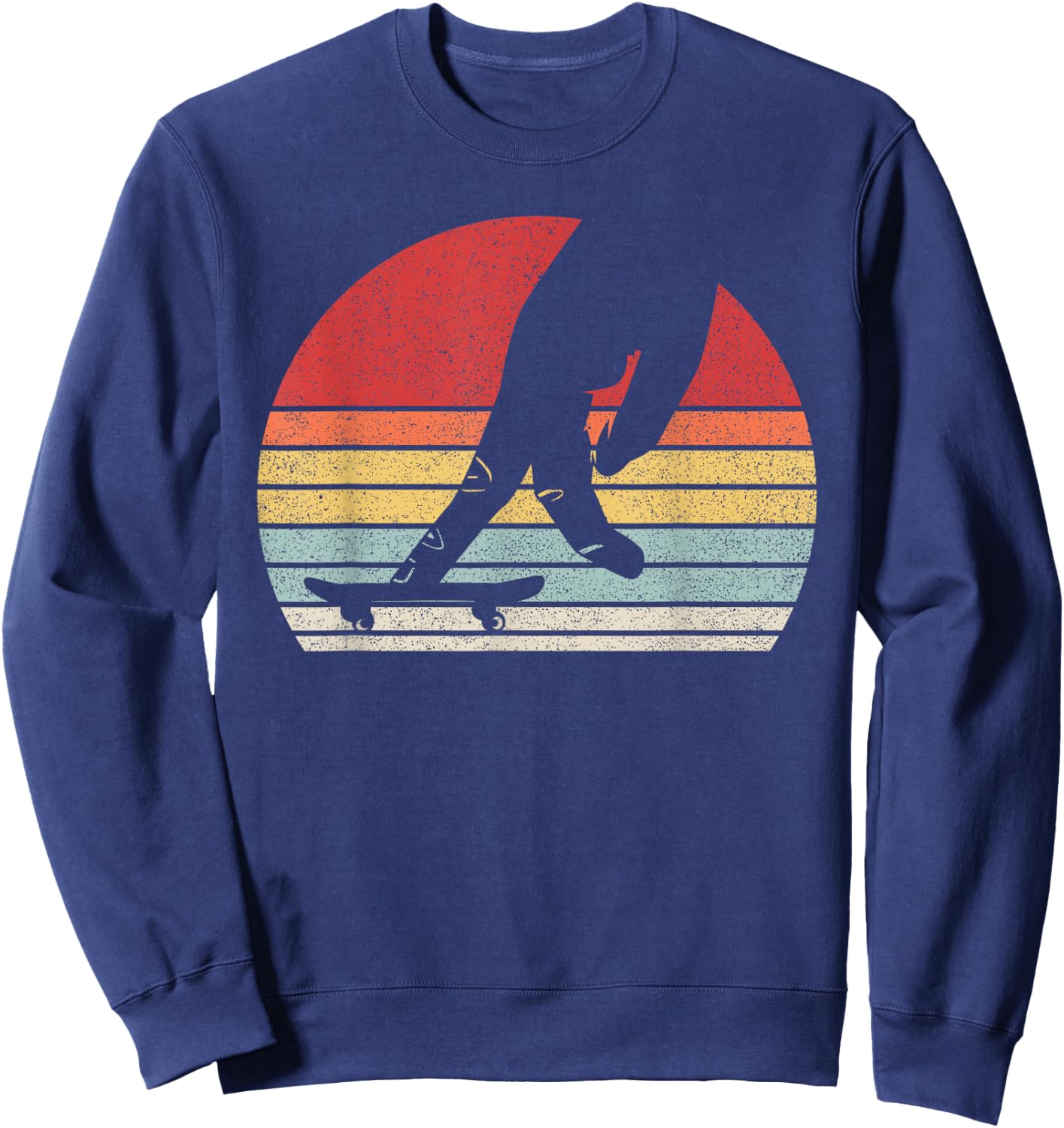 Vintage Retro Fingerboard Skateboard Skating Skate Sweatshirt - Sweatshirt | Navy