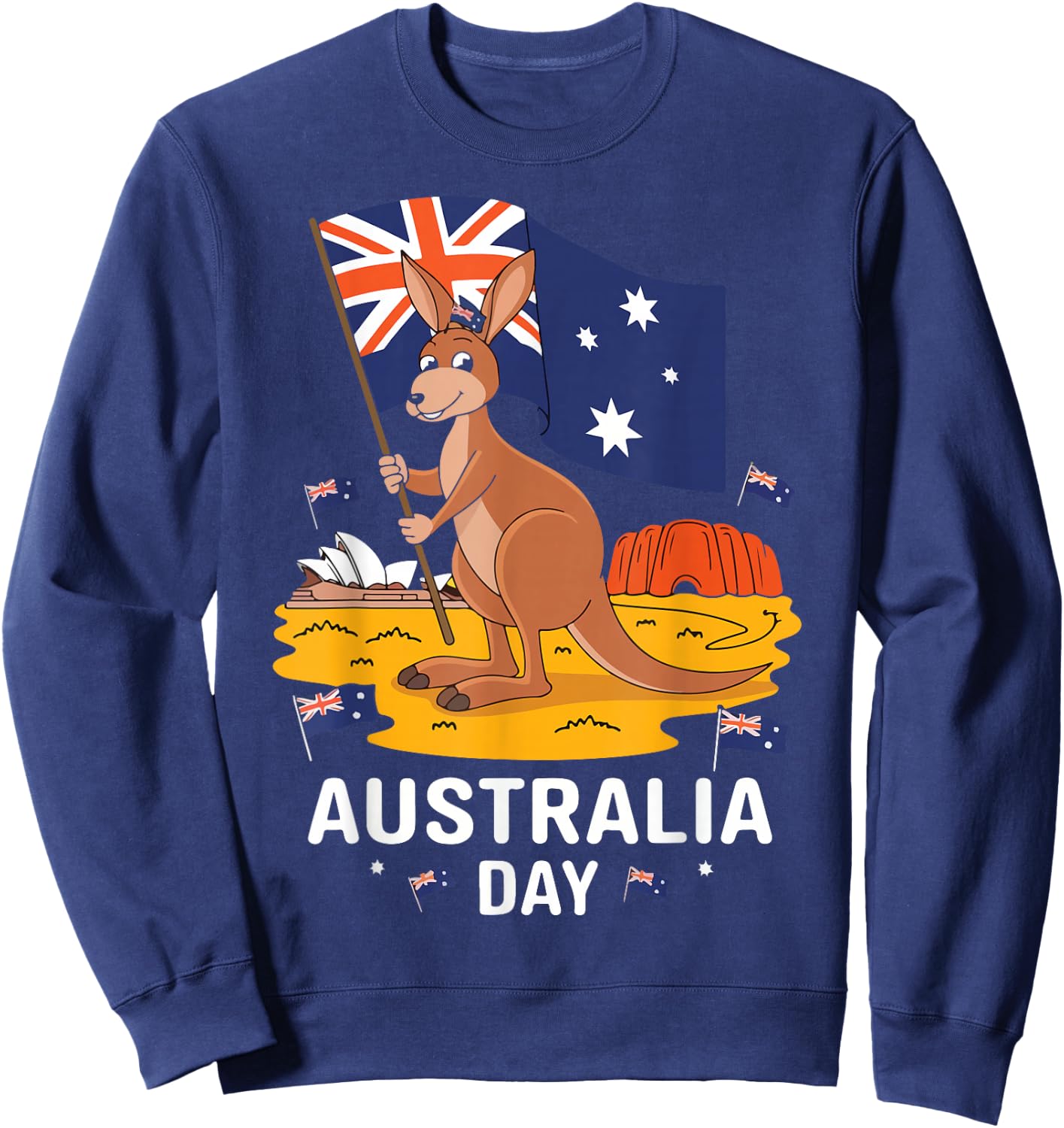 Australia Day Sydney Patriotic Kangaroo , Black, S Sweatshirt - Sweatshirt | Navy