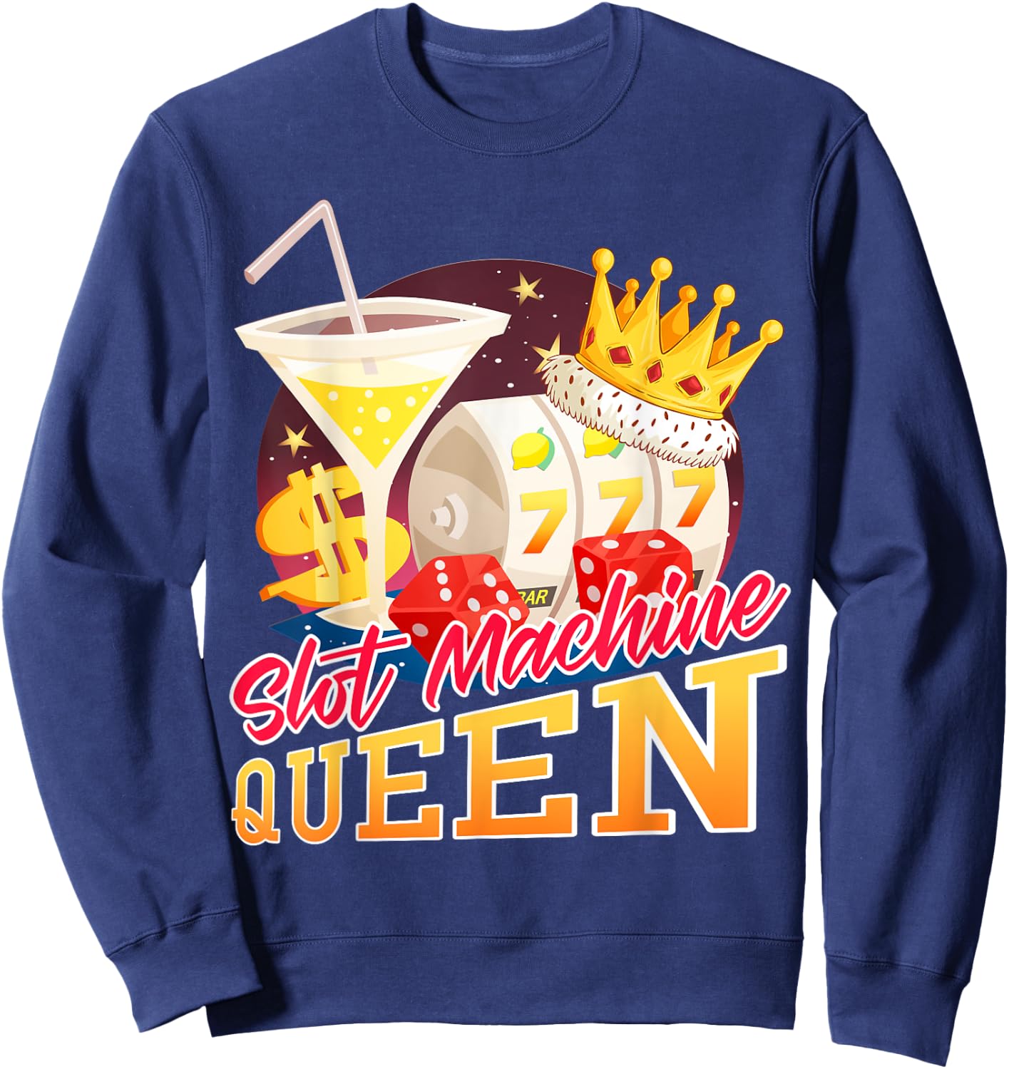 Slot Machine Queen Slot Machine Sweatshirt - Sweatshirt | Navy
