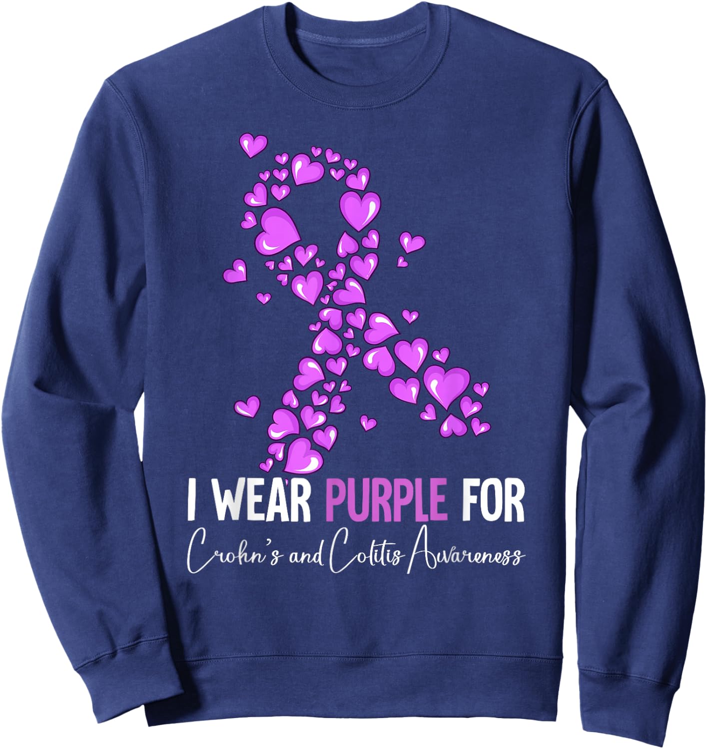 Crohn's And Colitis Awareness Sweatshirt - Sweatshirt | Navy