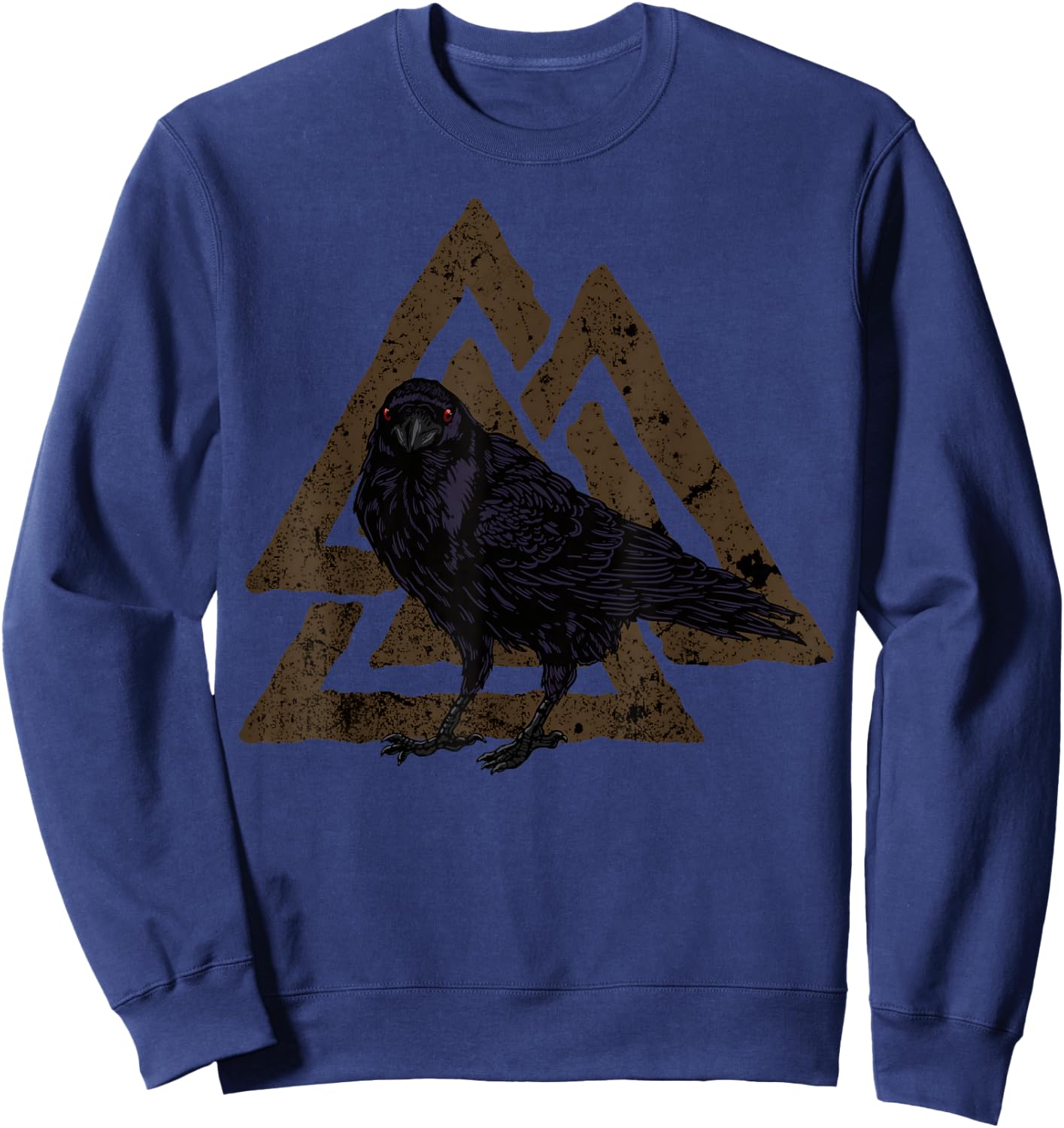 Crows Valknut Viking Ravens Nordic Sweatshirt - Sweatshirt | Navy