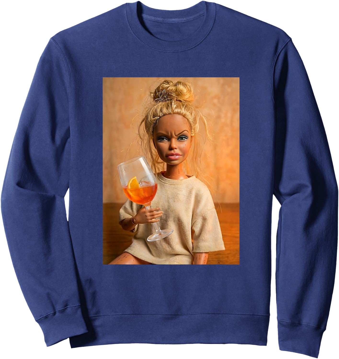Disgusted FACE Sommer Orange Spritz Cocktail Mädels Fun Sweatshirt - Sweatshirt | Navy
