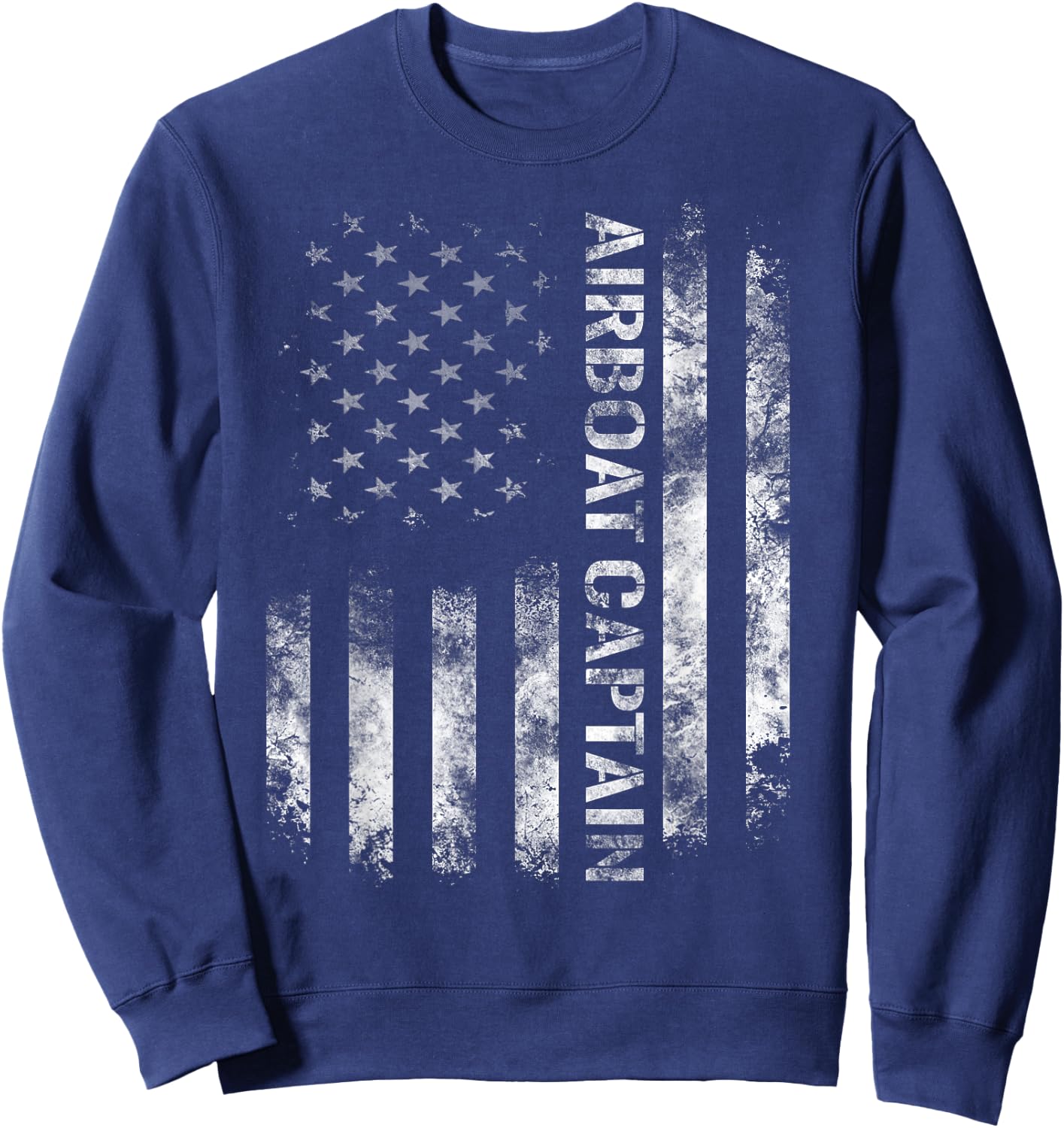 Airboat Captain | USA Patriotic American Flag Sweatshirt - Sweatshirt | Navy