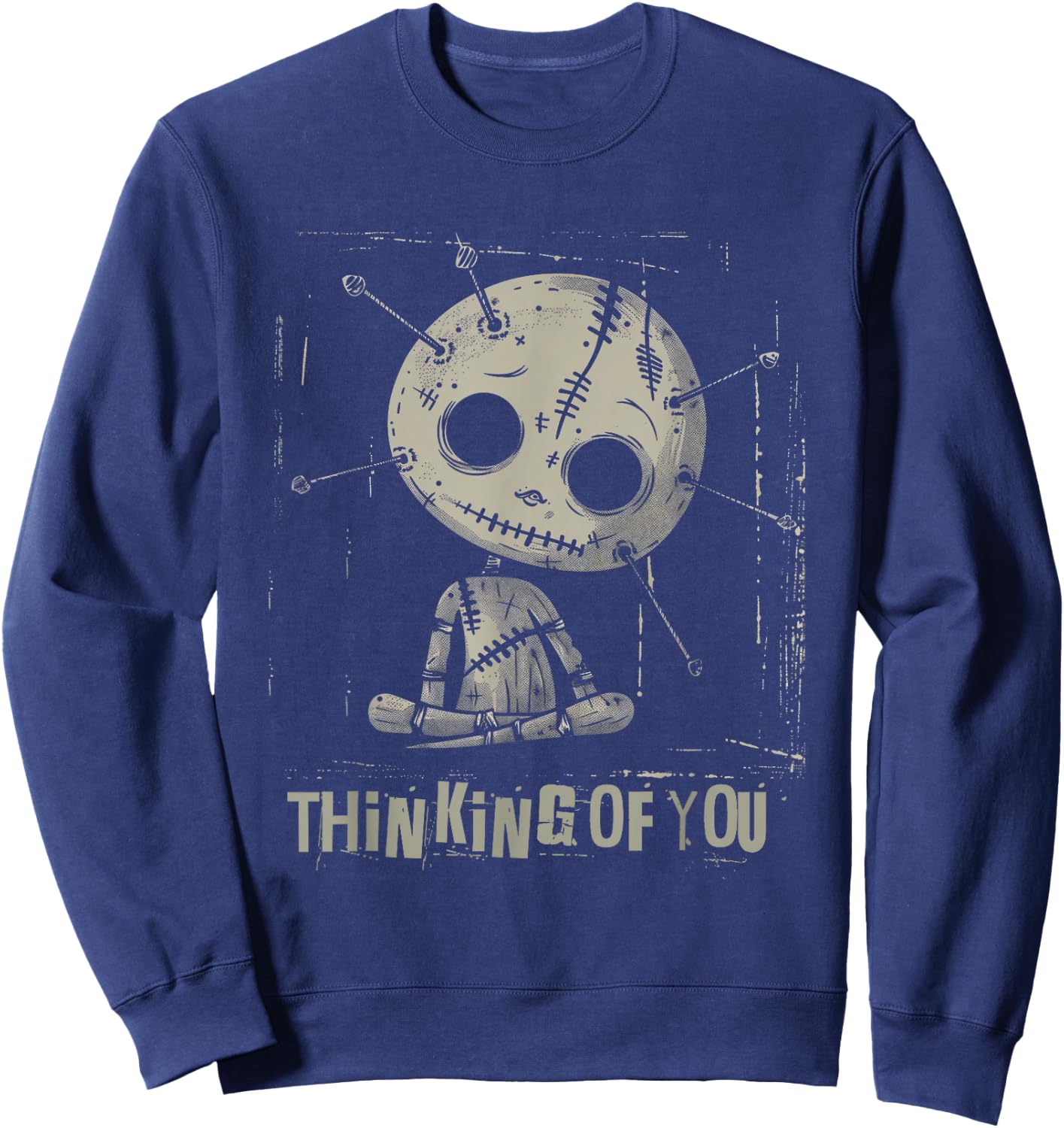 Thinking Of You Voodoo Doll Wicca Goth Witchcraft Sarcasm , black Sweatshirt - Sweatshirt | Navy