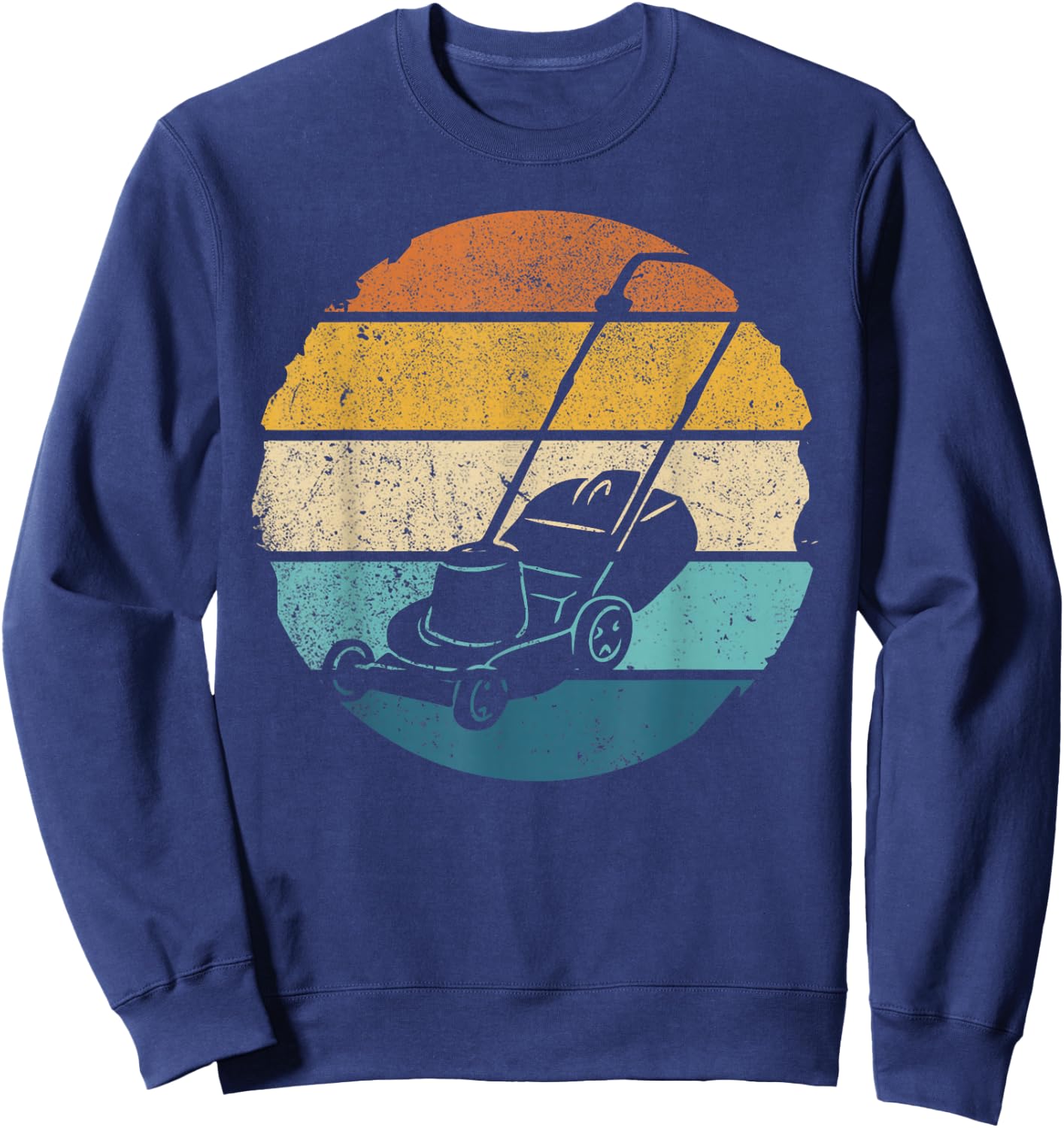Vintage Lawn Mower - Gardener Landscaper Retro Lawnmower Sweatshirt - Sweatshirt | Navy