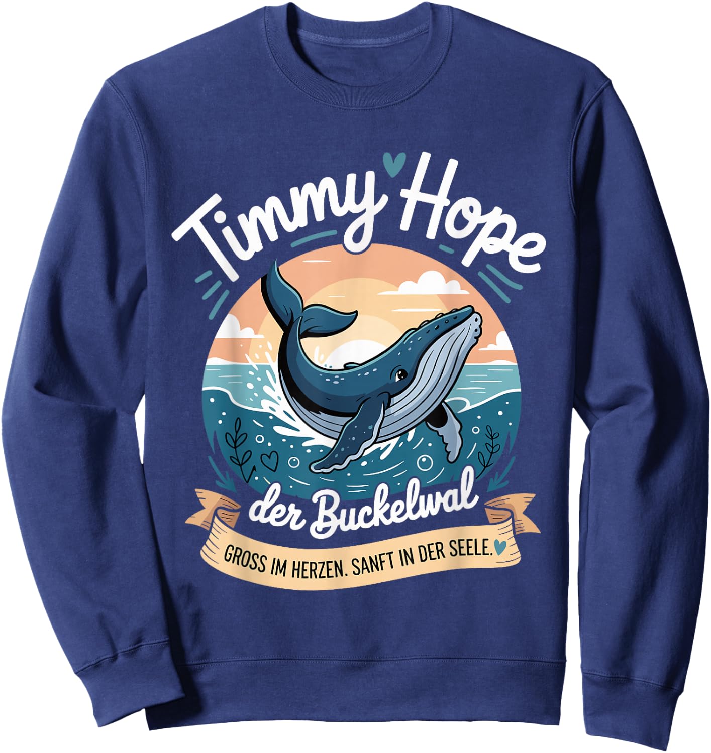 Timmy Hope Buckelwal Wal Meer Ozean Natur Design Sweatshirt - Sweatshirt | Navy