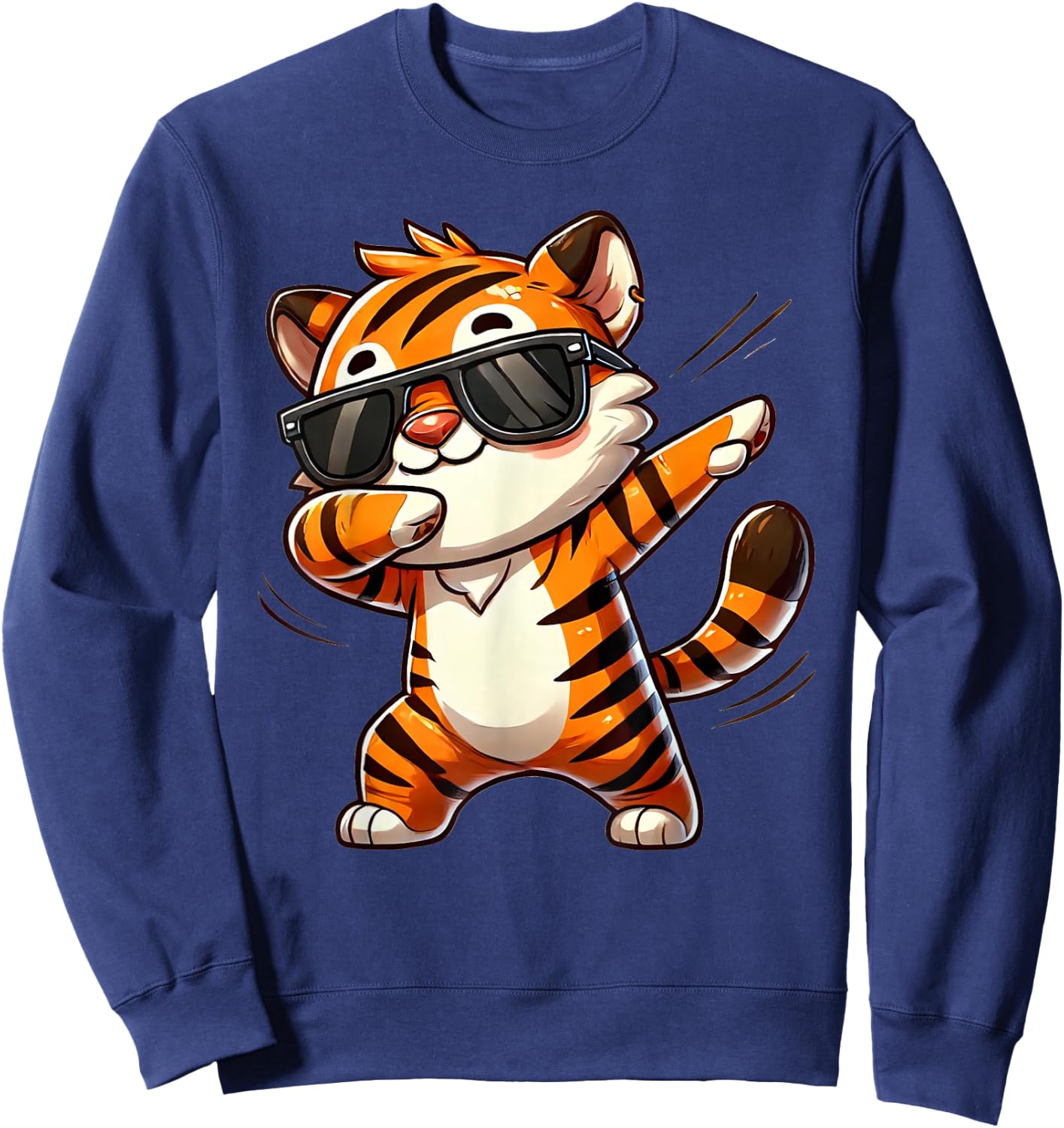 Tiger Dabbing | Süßer Tiger am Tanzen mit Tigermotiv Sweatshirt - Sweatshirt | Navy