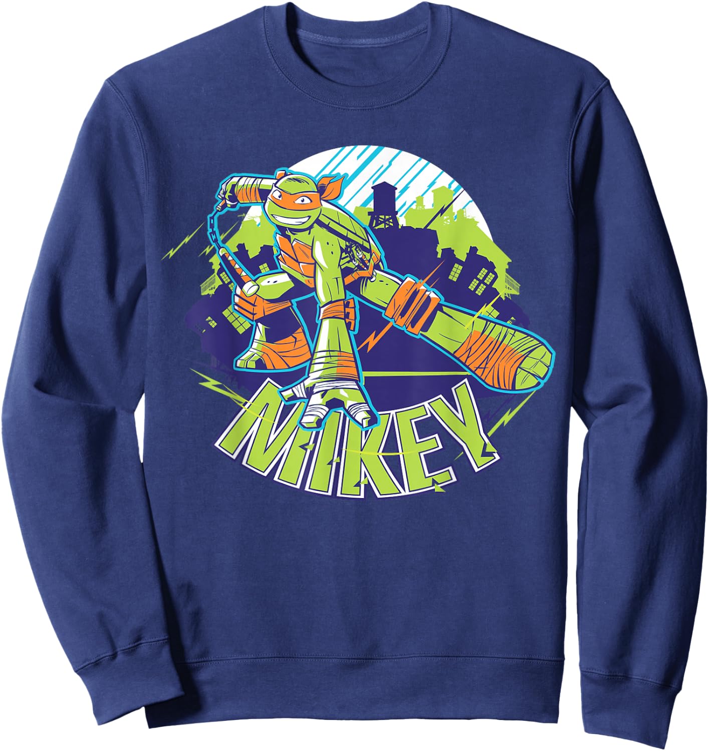 Teenage Mutant Ninja Turtles Michaelangelo Mikey Sweatshirt - Sweatshirt | Navy