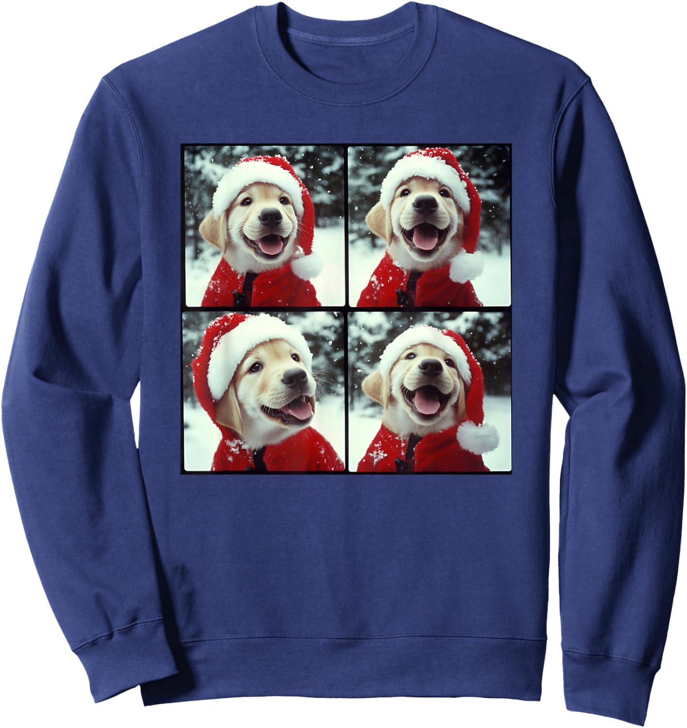 Yellow Labrador Puppy Christmas Sweatshirt - Sweatshirt | Navy