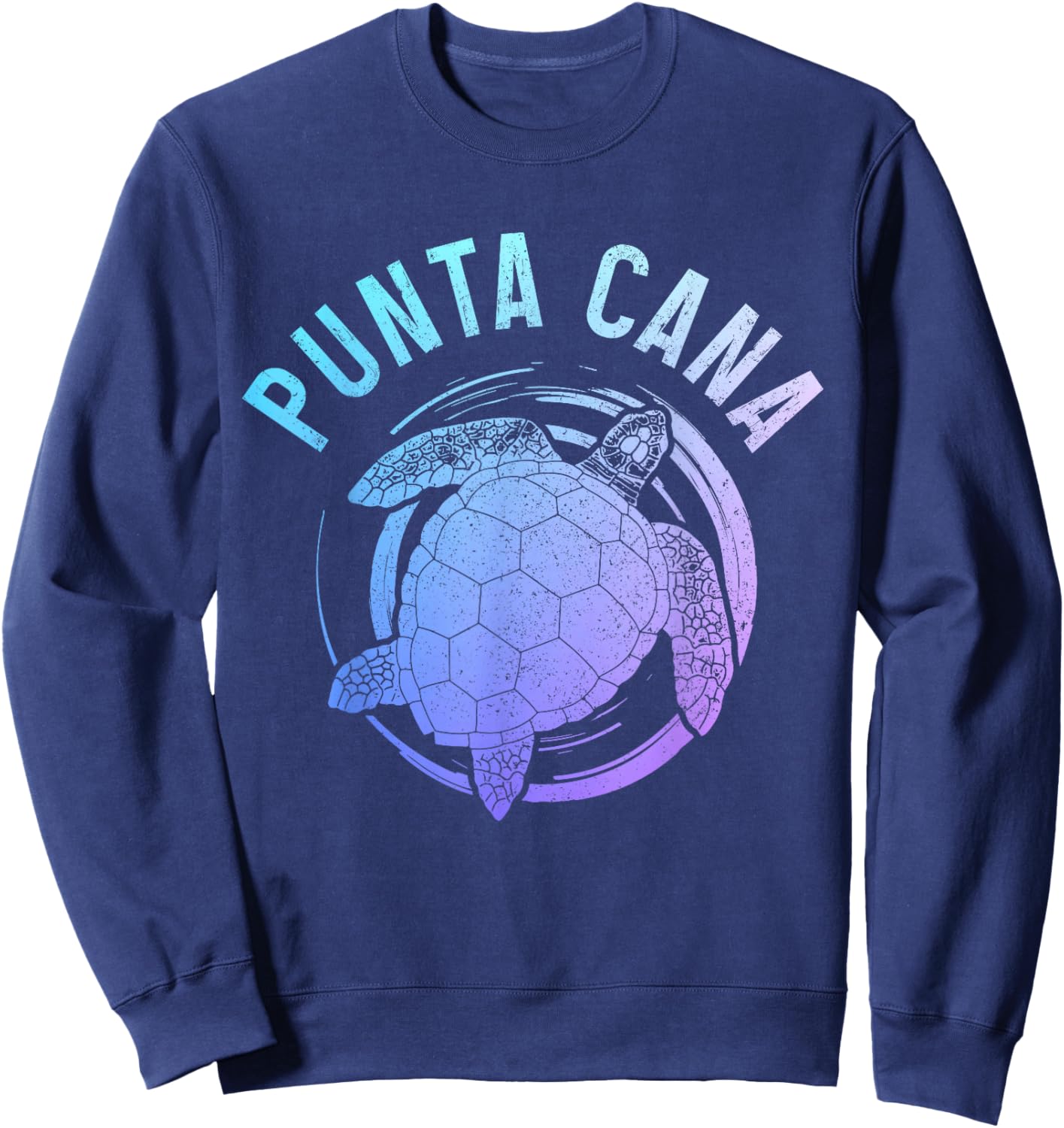 Punta Cana Dominican Republic Sea Turtle Souvenir Vintage Sweatshirt - Sweatshirt | Navy