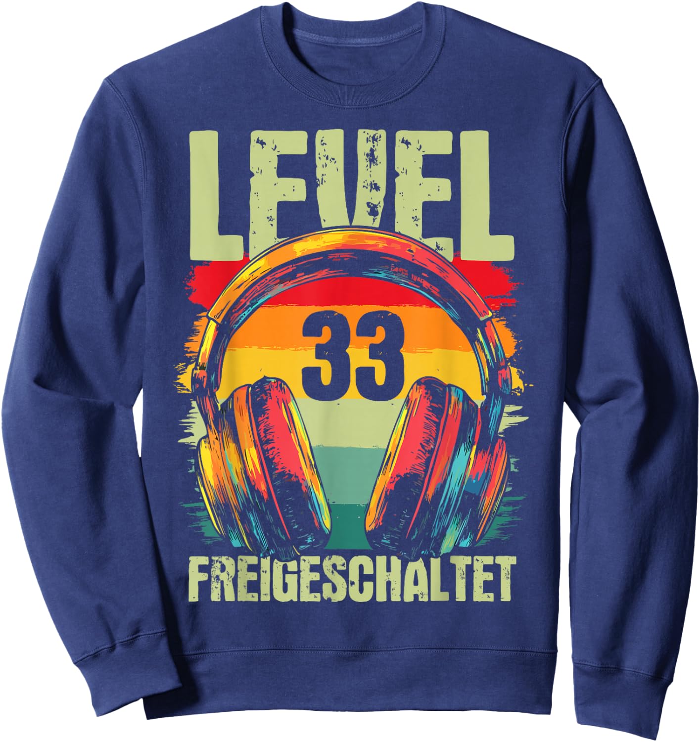 33rd Birthday Men's Video Gamer Level 33 Unlocked Man , black Sweatshirt - Sweatshirt | Navy