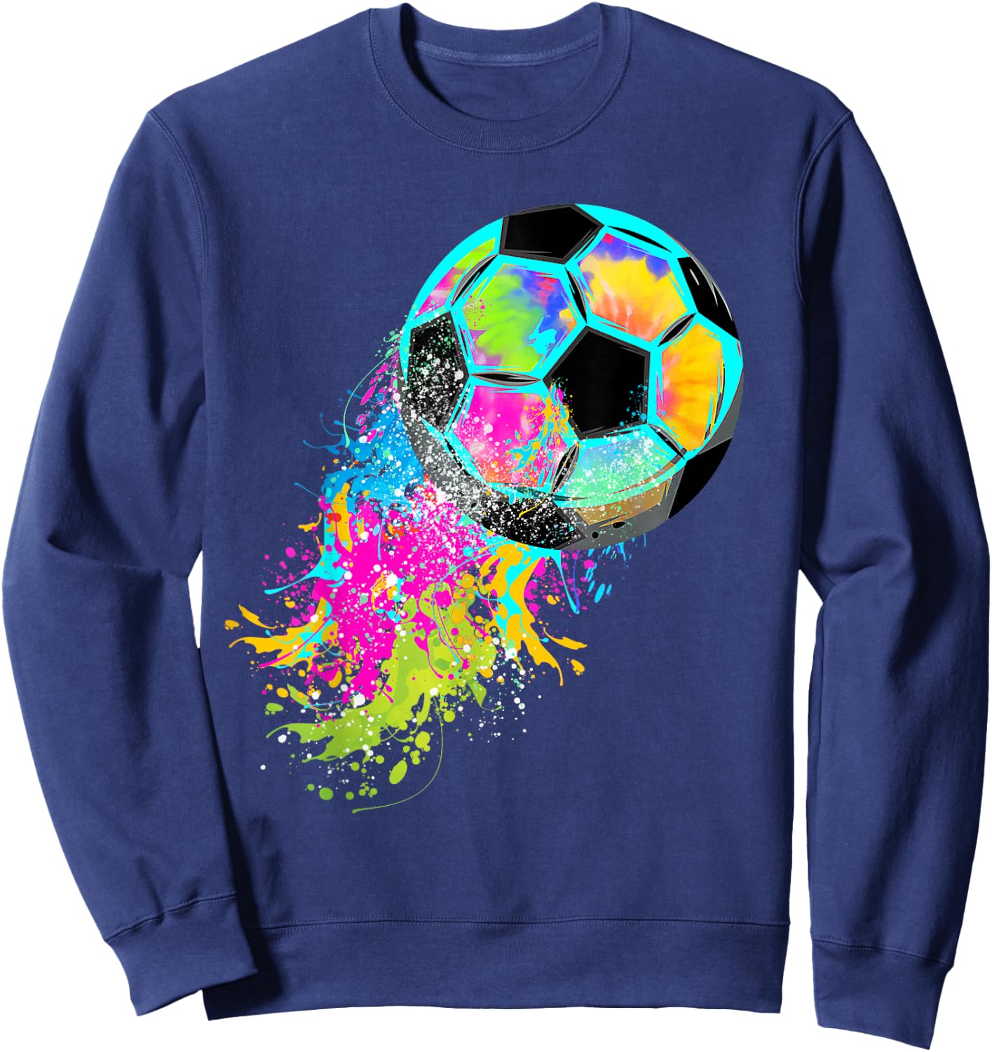 Colorful Tie Dye Soccer Ball Sweatshirt - Sweatshirt | Navy