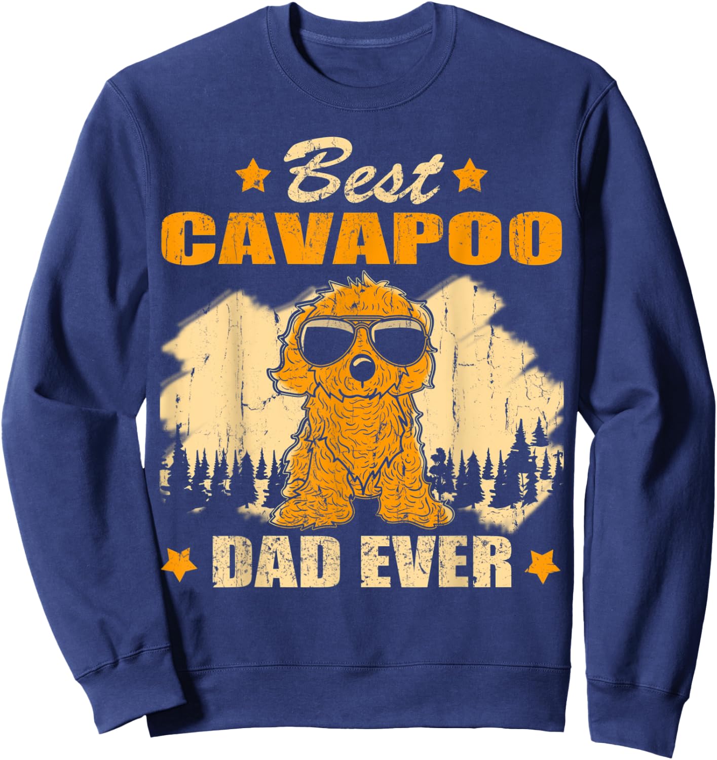 Cavapoo And Dog Dad - Best Friends Dog Father Sweatshirt - Sweatshirt | Navy