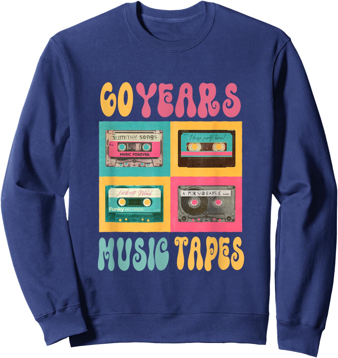 60 Jahre Musictapes Geburtstag Retro Nostalgie 1963 Kassette Sweatshirt - Sweatshirt | Navy