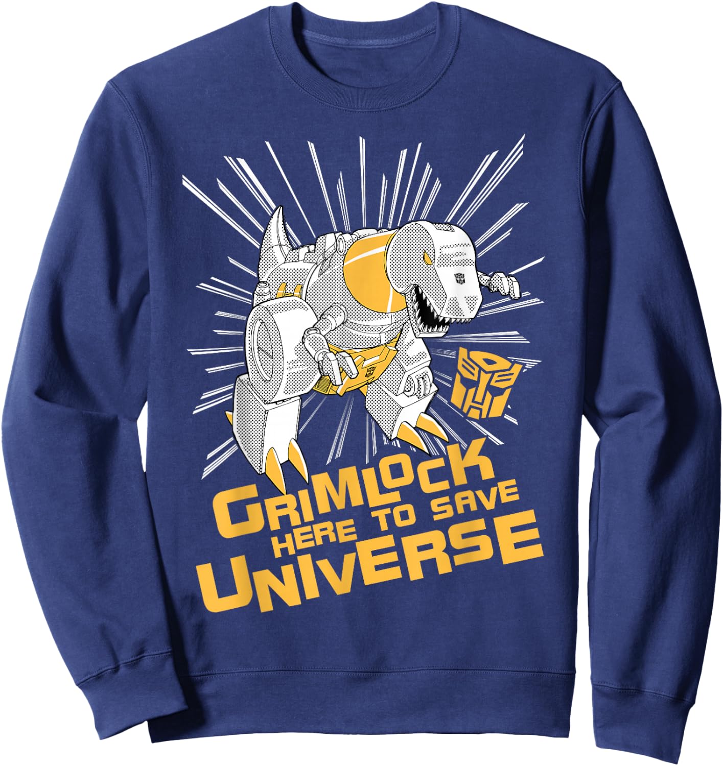 Transformers Grimlock Here To Save Universe Retro Vintage Sweatshirt - Sweatshirt | Navy